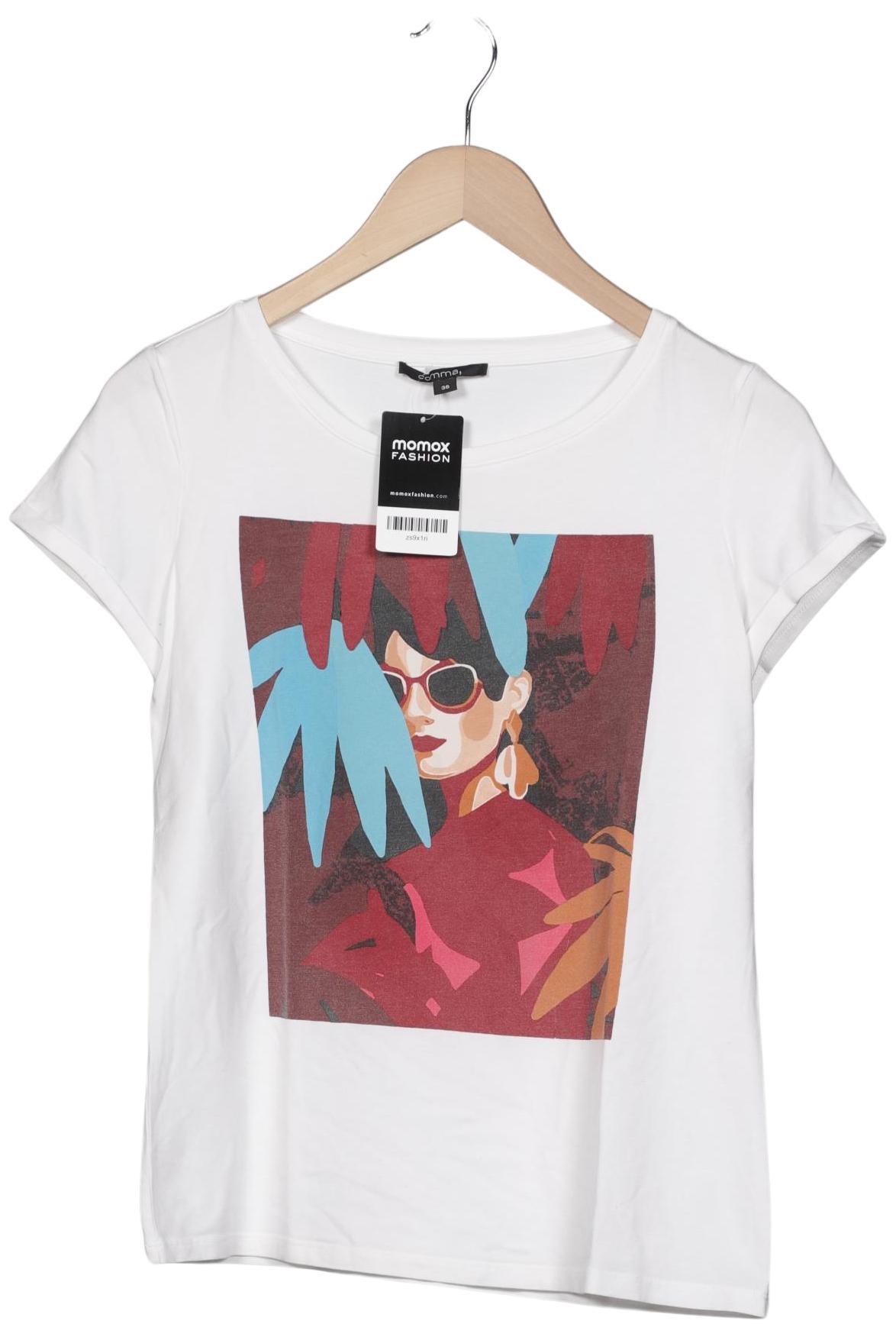 

Comma Damen T-Shirt, weiß, Gr. 36