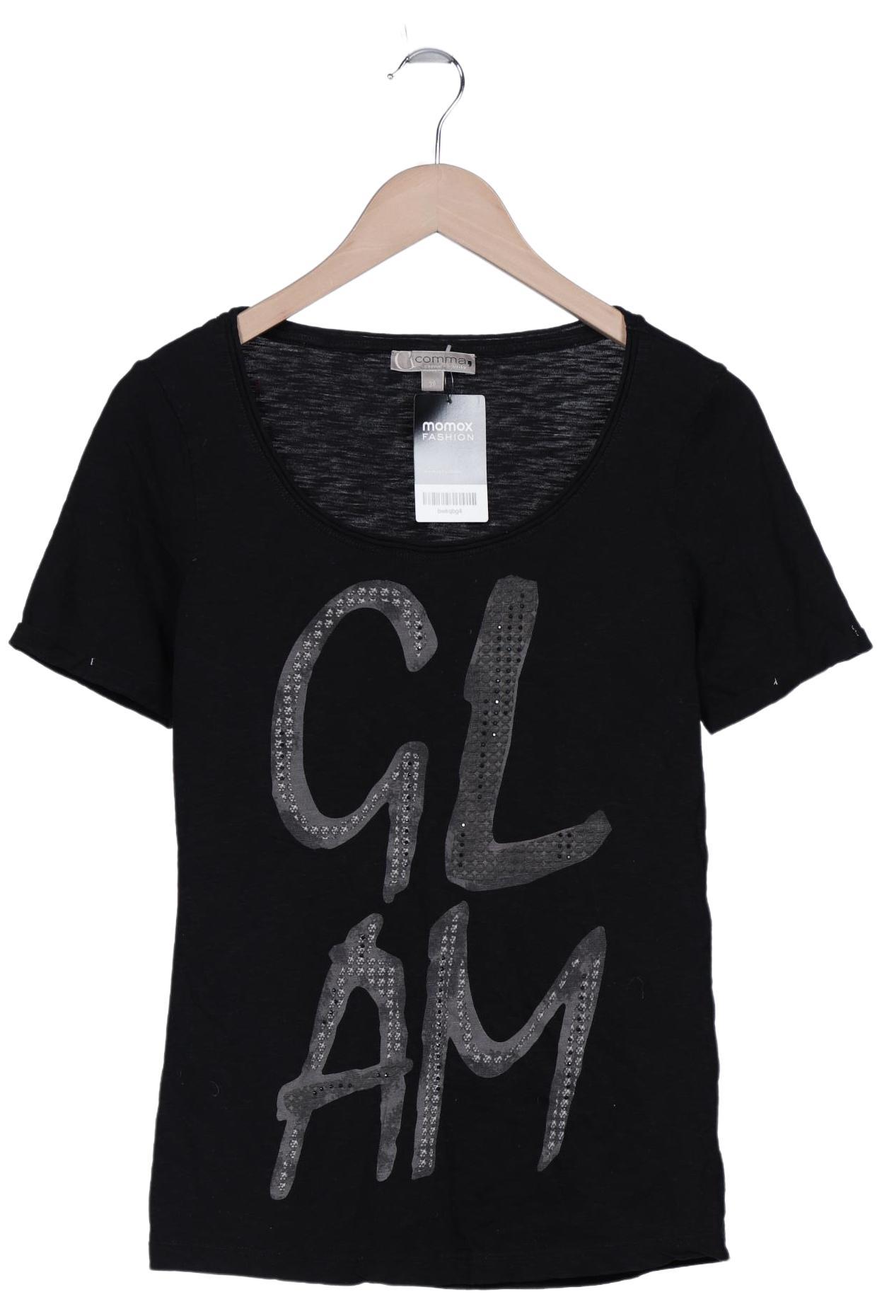 

Comma Damen T-Shirt, schwarz, Gr. 36