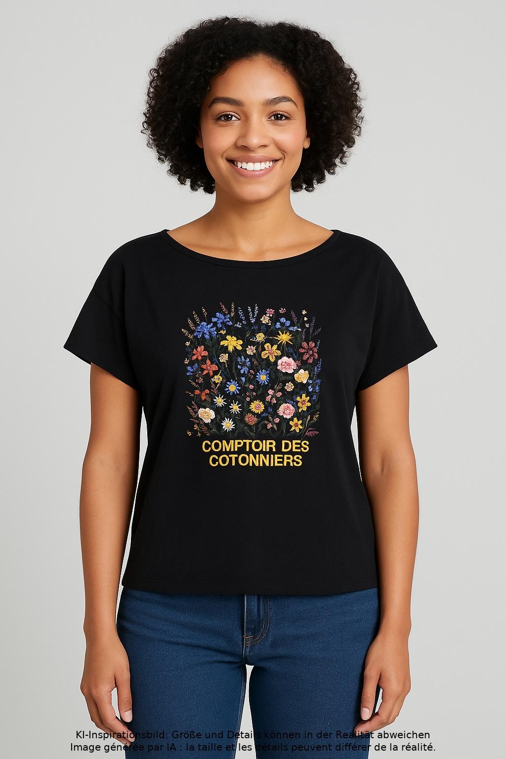 

Comptoir des Cotonniers Damen T-Shirt, schwarz, Gr. 36