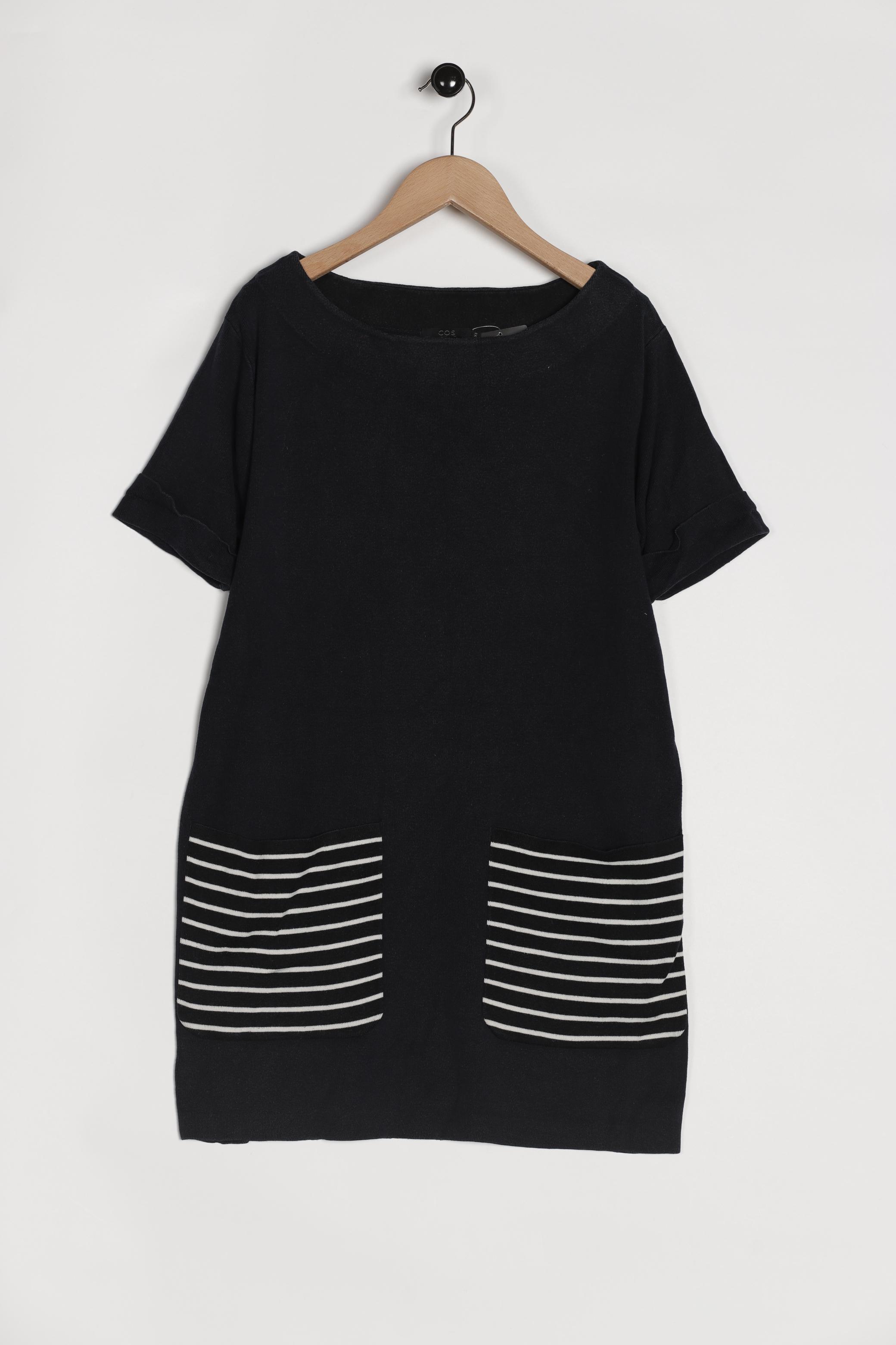 

COS Damen Kleid, marineblau, Gr. 34