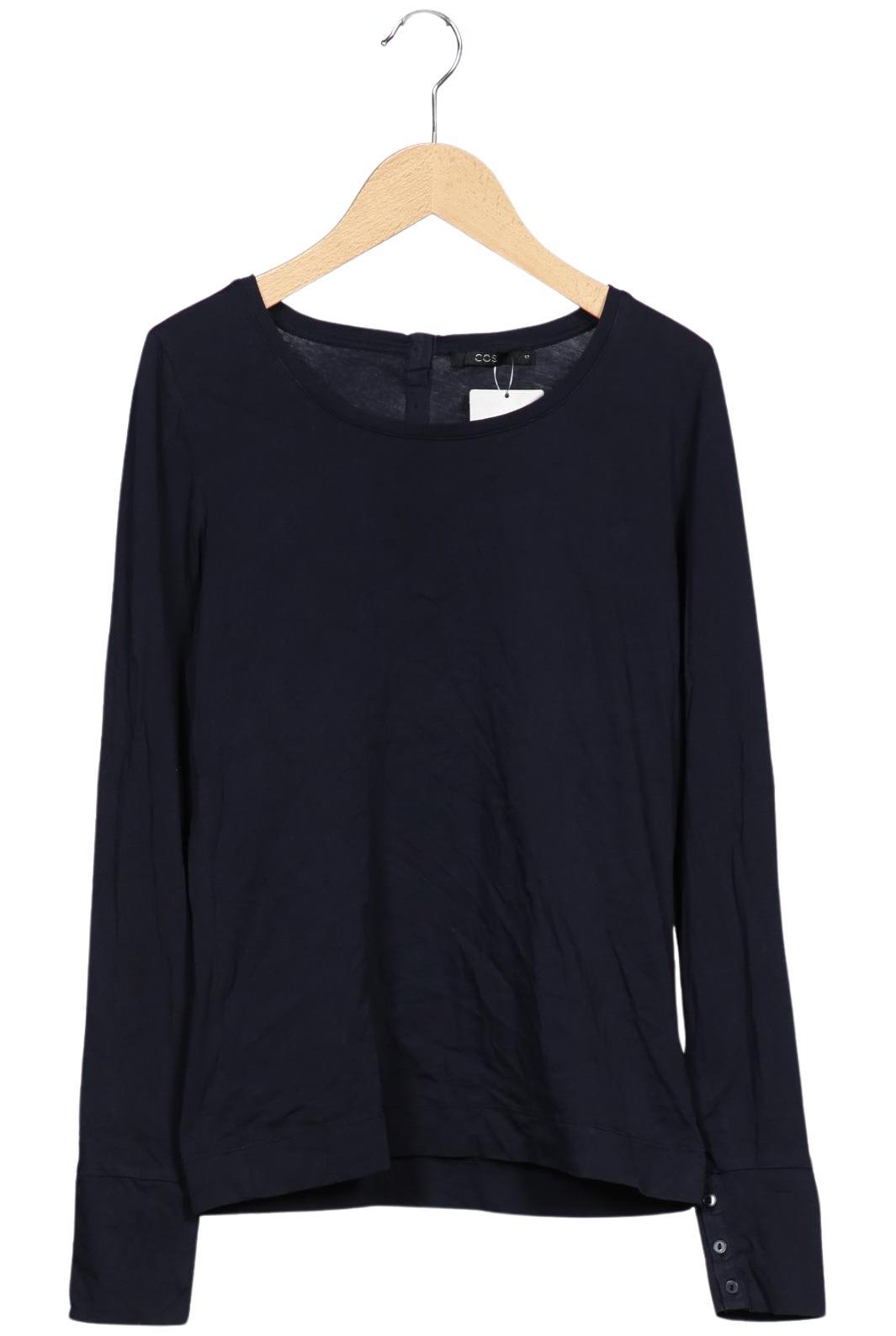 

COS Damen Langarmshirt, marineblau, Gr. 36