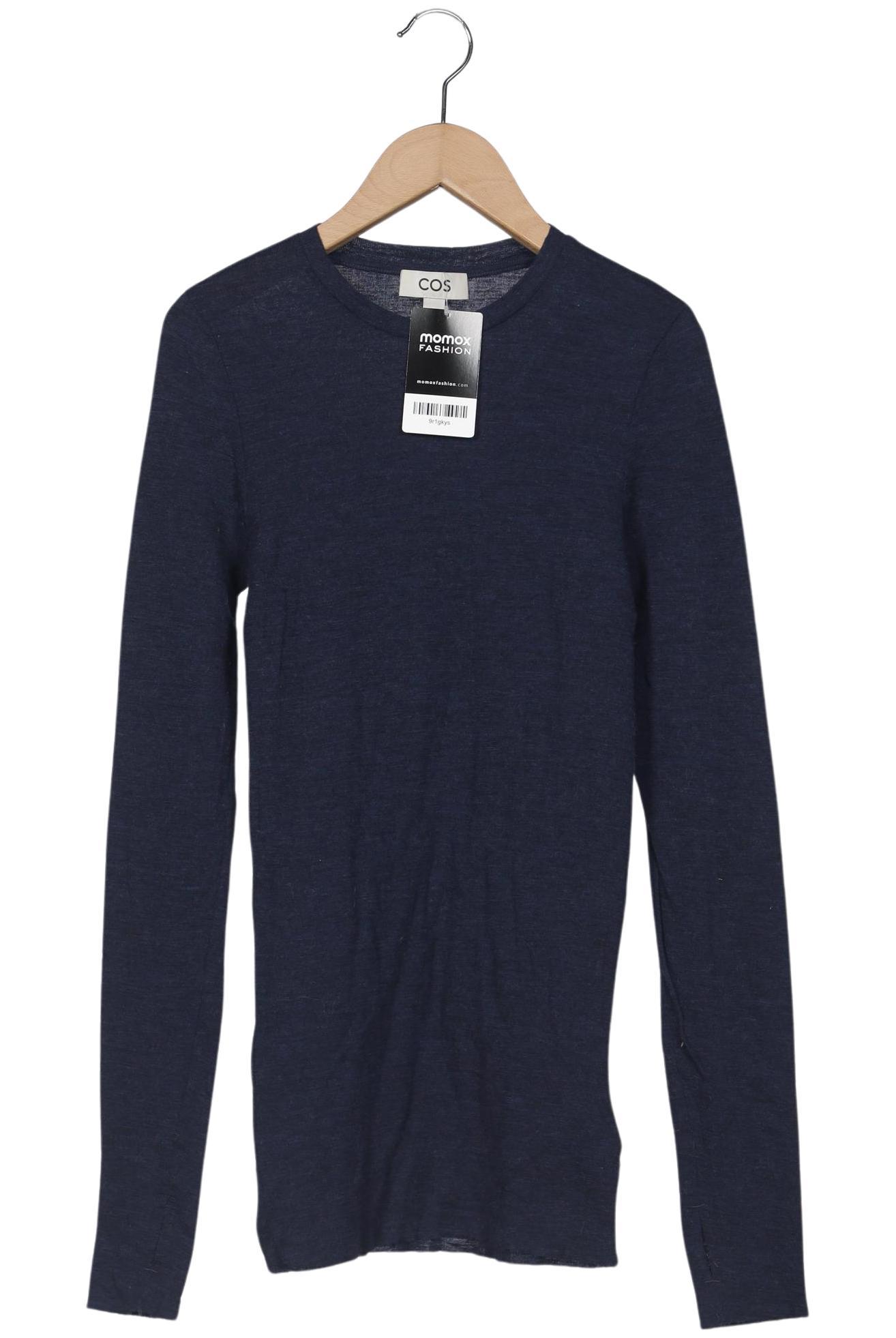 

COS Damen Langarmshirt, marineblau, Gr. 38