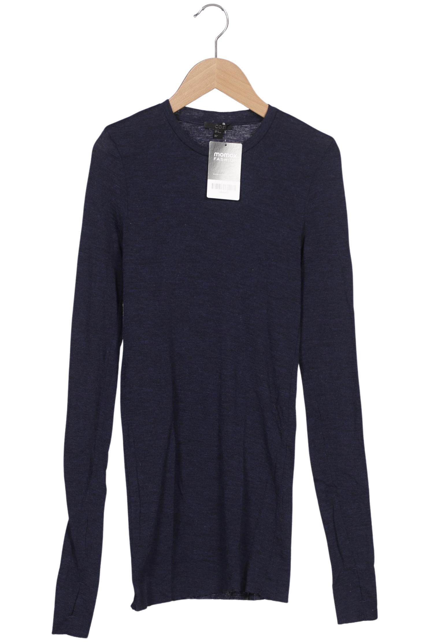 

COS Damen Langarmshirt, marineblau, Gr. 38
