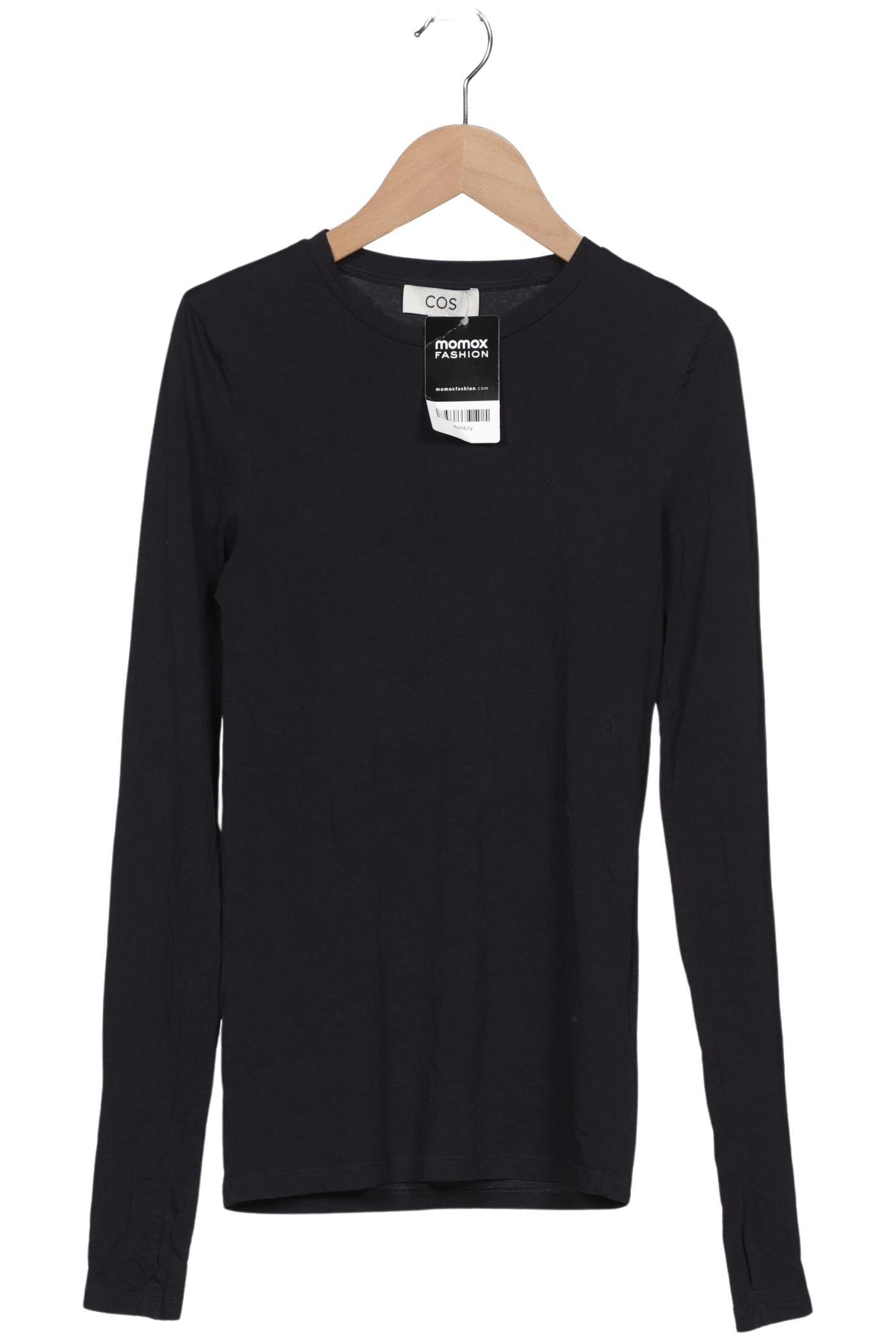 

COS Damen Langarmshirt, marineblau, Gr. 36