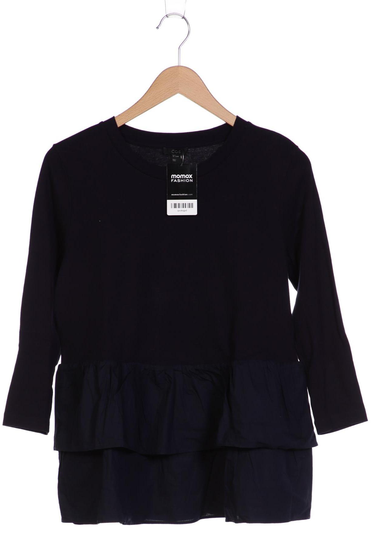 

COS Damen Langarmshirt, marineblau, Gr. 36