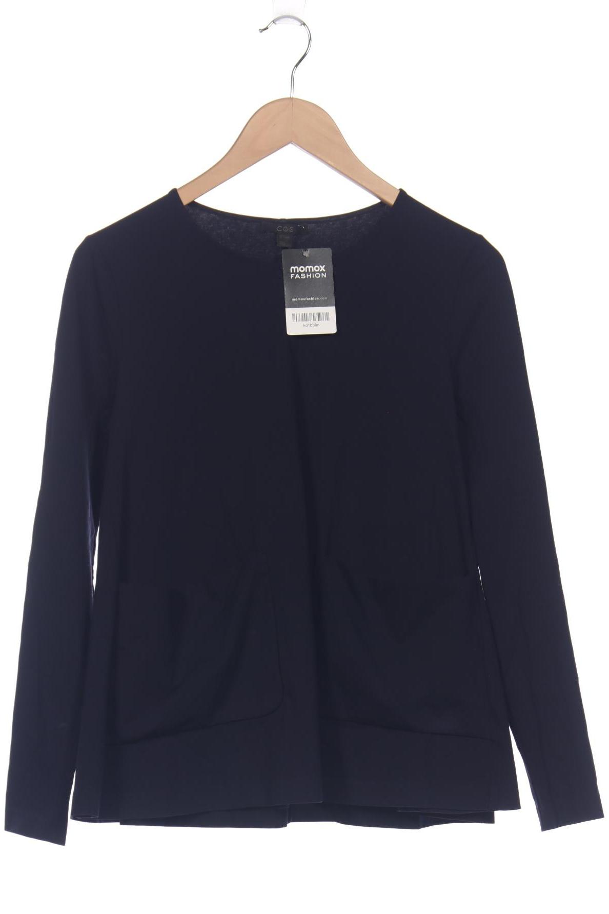 

COS Damen Langarmshirt, marineblau, Gr. 36