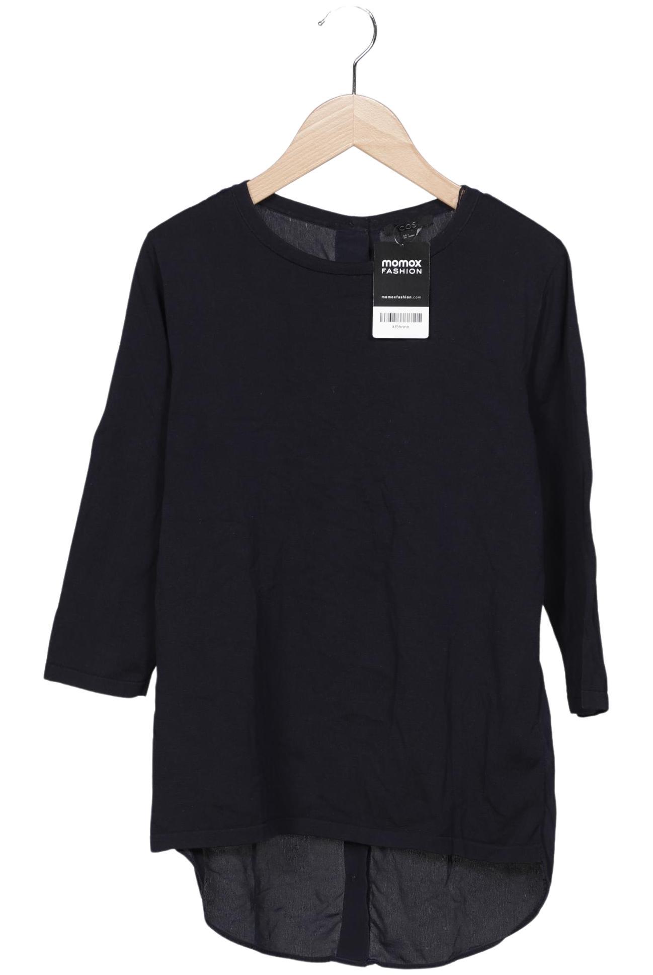 

COS Damen Langarmshirt, marineblau, Gr. 36
