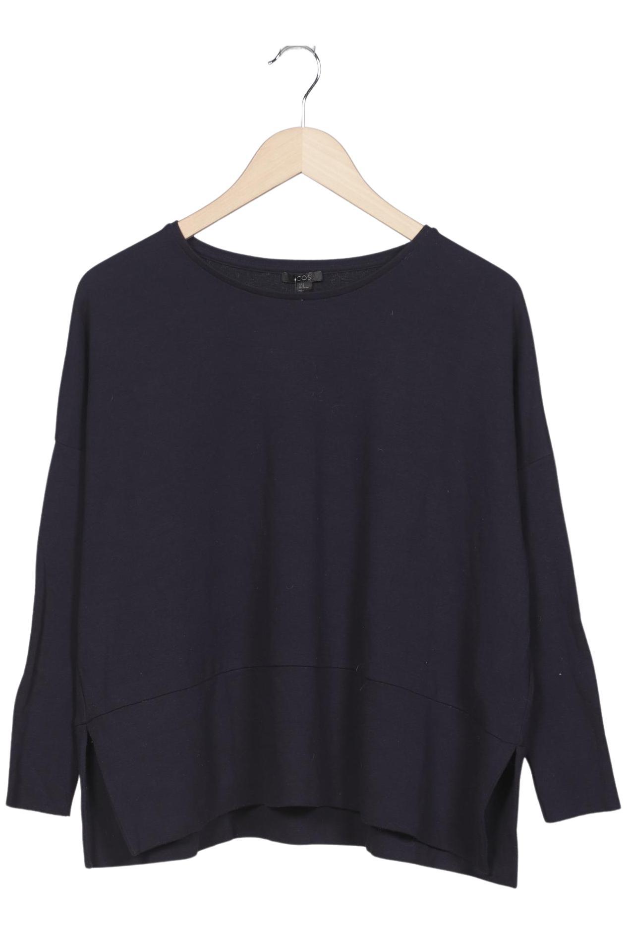 

COS Damen Langarmshirt, marineblau, Gr. 36