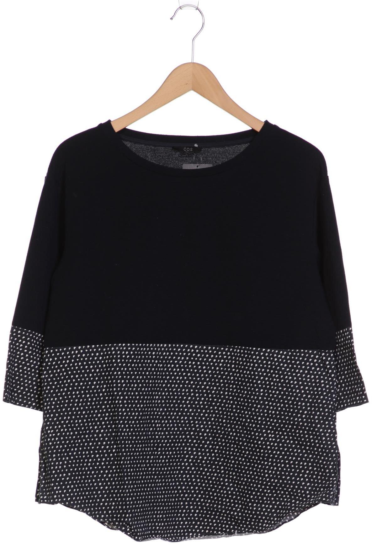 

COS Damen Langarmshirt, marineblau, Gr. 36
