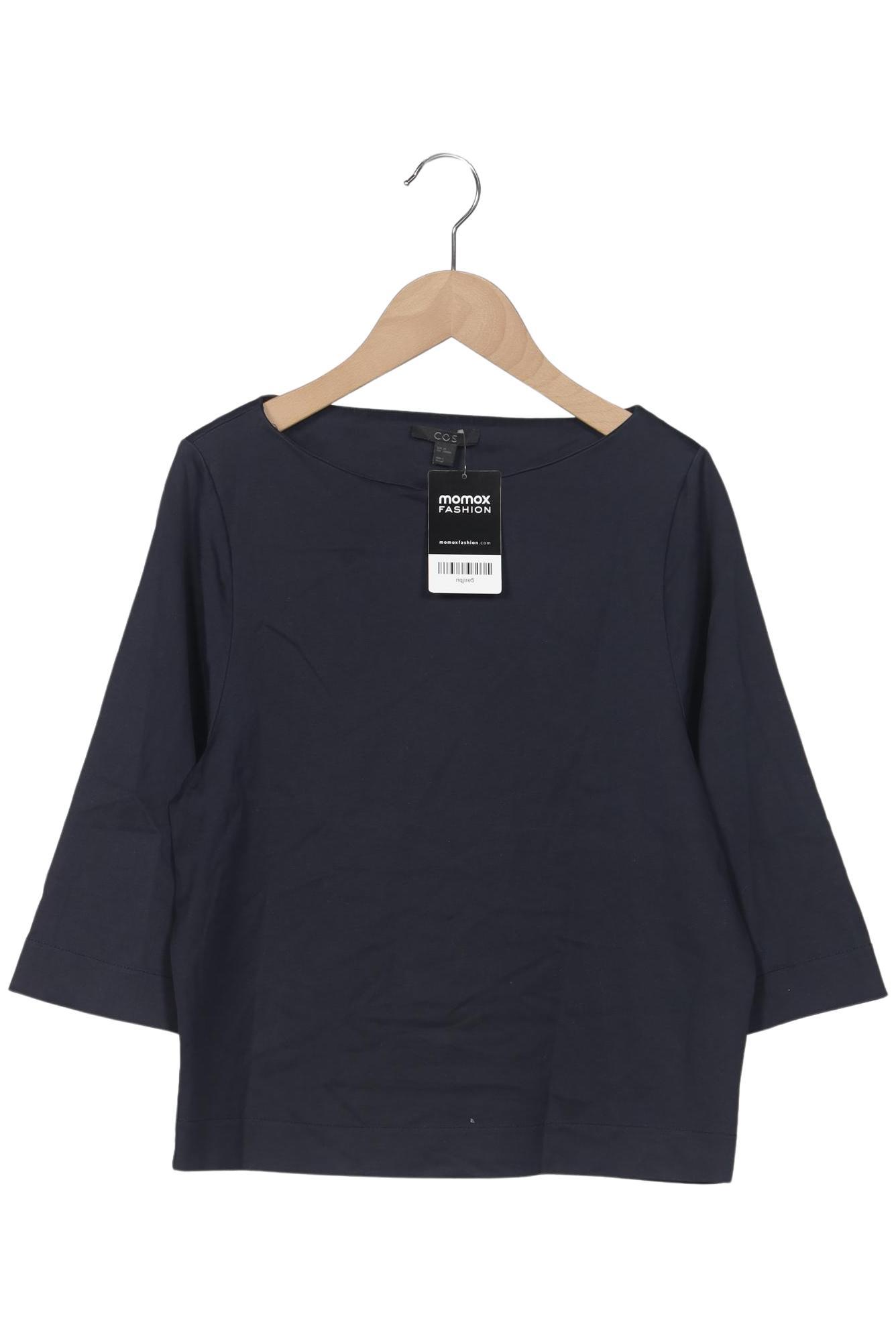 

COS Damen Langarmshirt, marineblau, Gr. 34