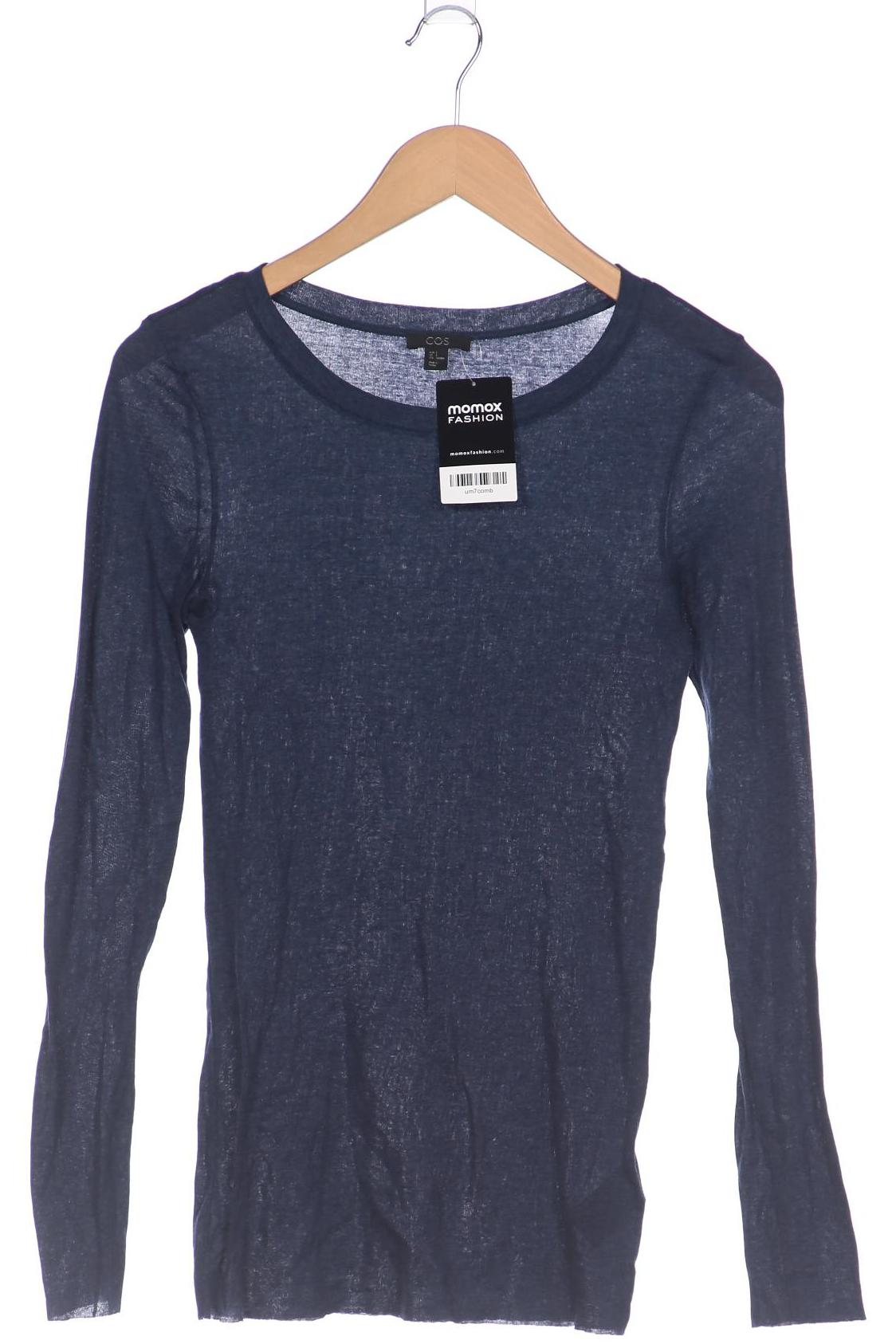 

COS Damen Langarmshirt, marineblau, Gr. 36