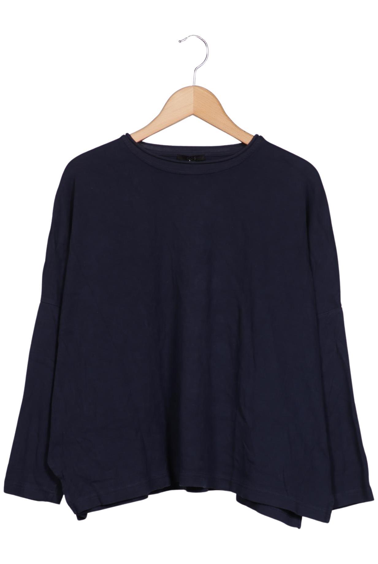 

COS Damen Langarmshirt, marineblau, Gr. 38