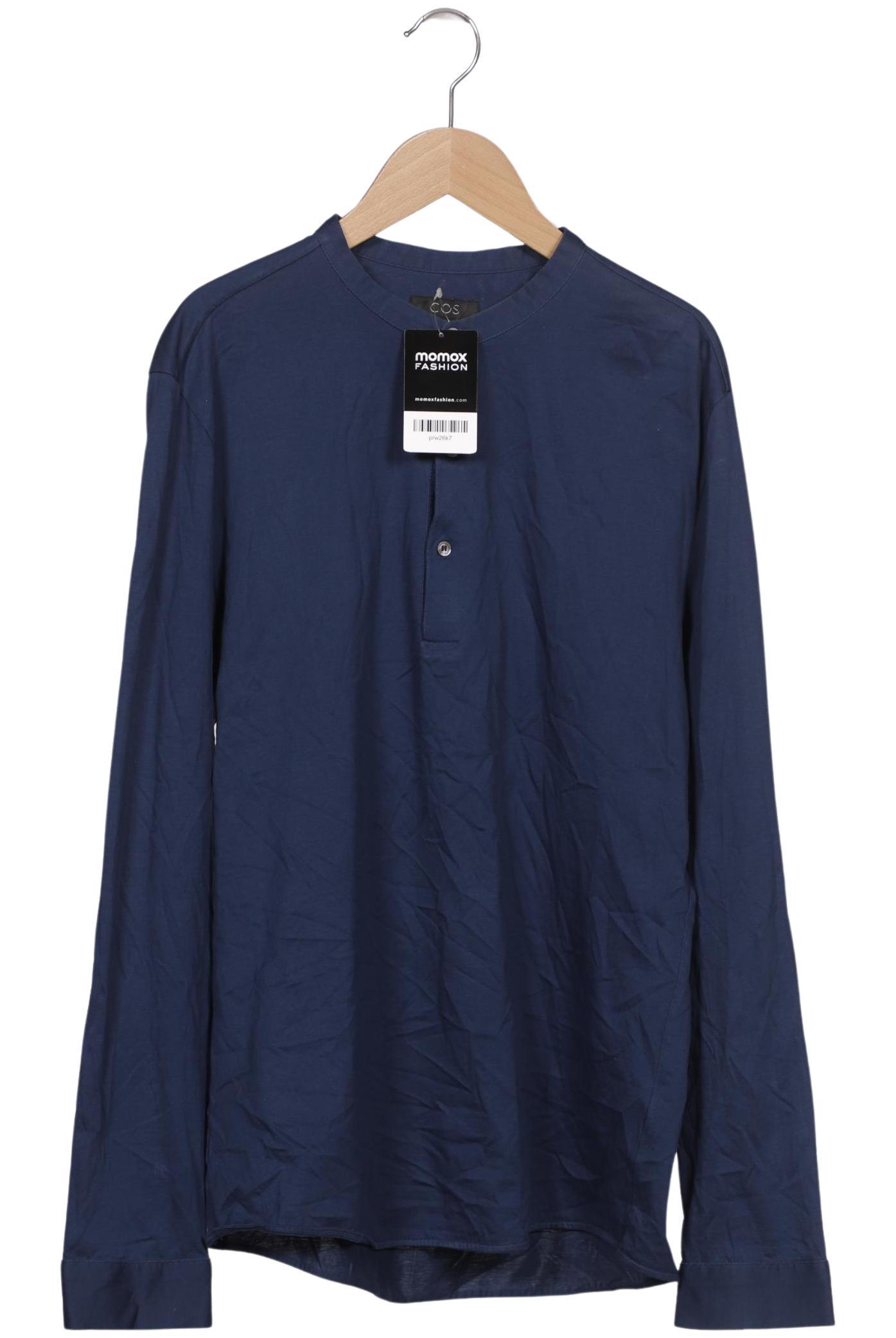

COS Herren Langarmshirt, marineblau, Gr. 48