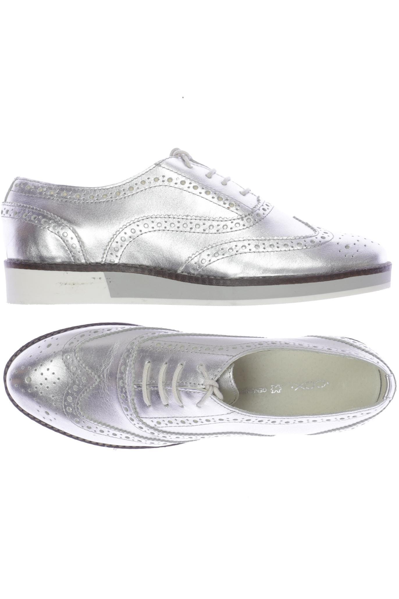 

Cox Damen Halbschuh, silber, Gr. 38