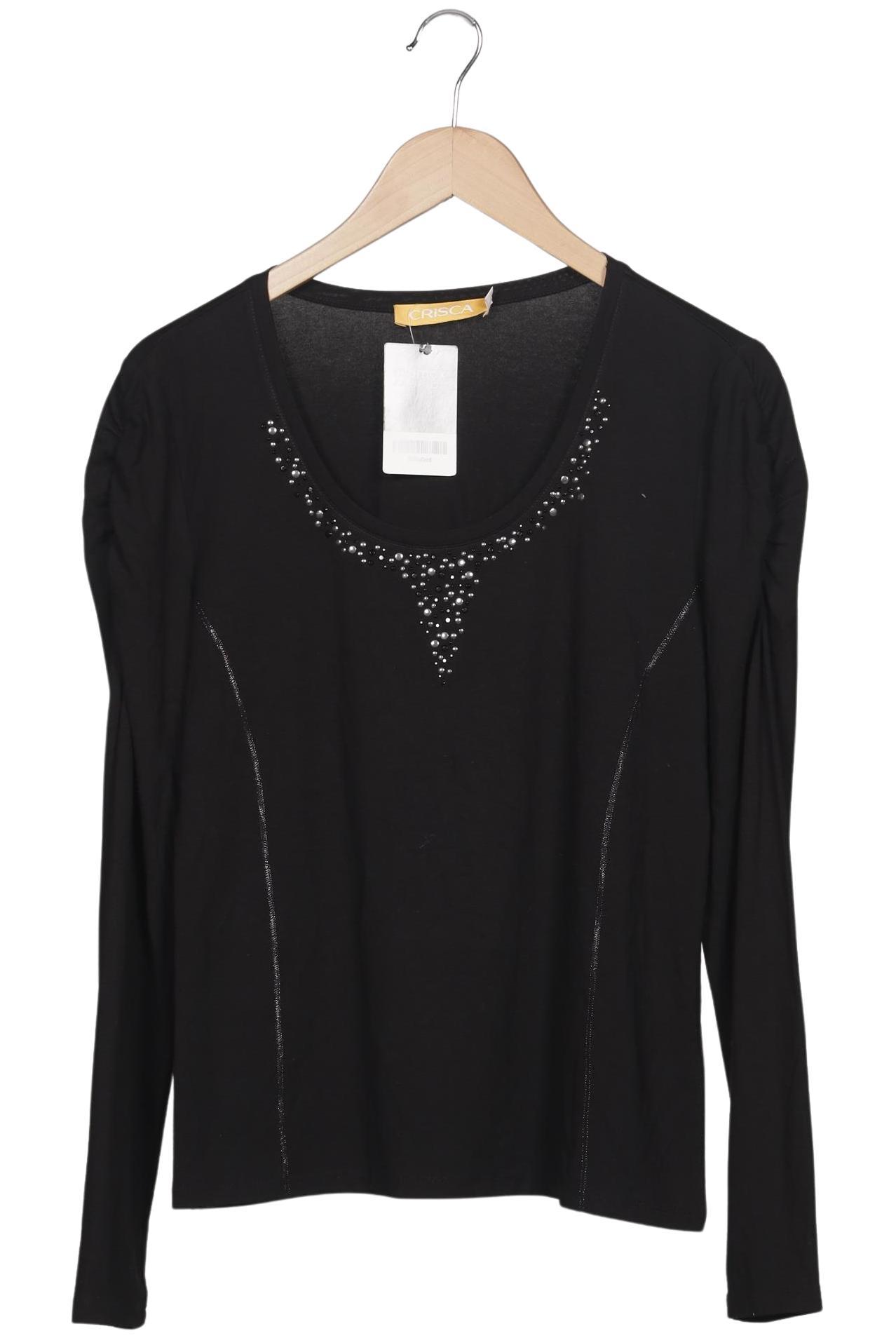 

Crisca Damen Langarmshirt, schwarz, Gr. 38