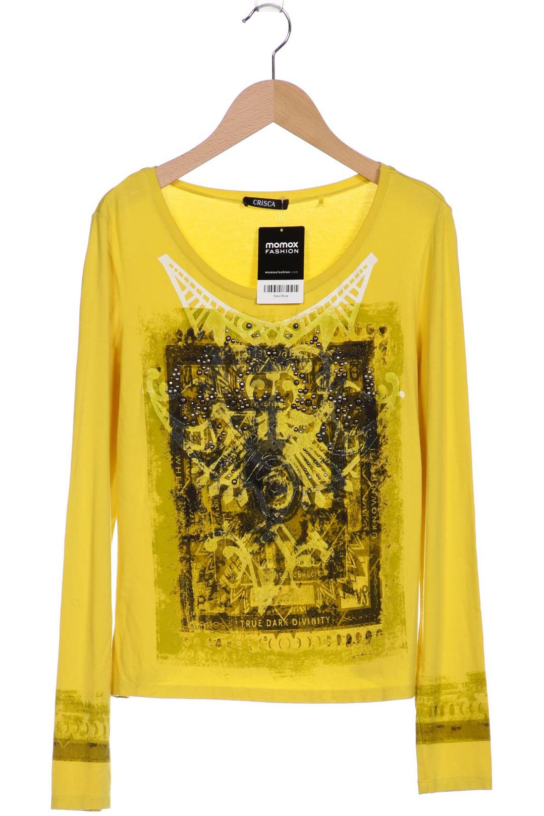 

Crisca Damen Langarmshirt, gelb, Gr. 36