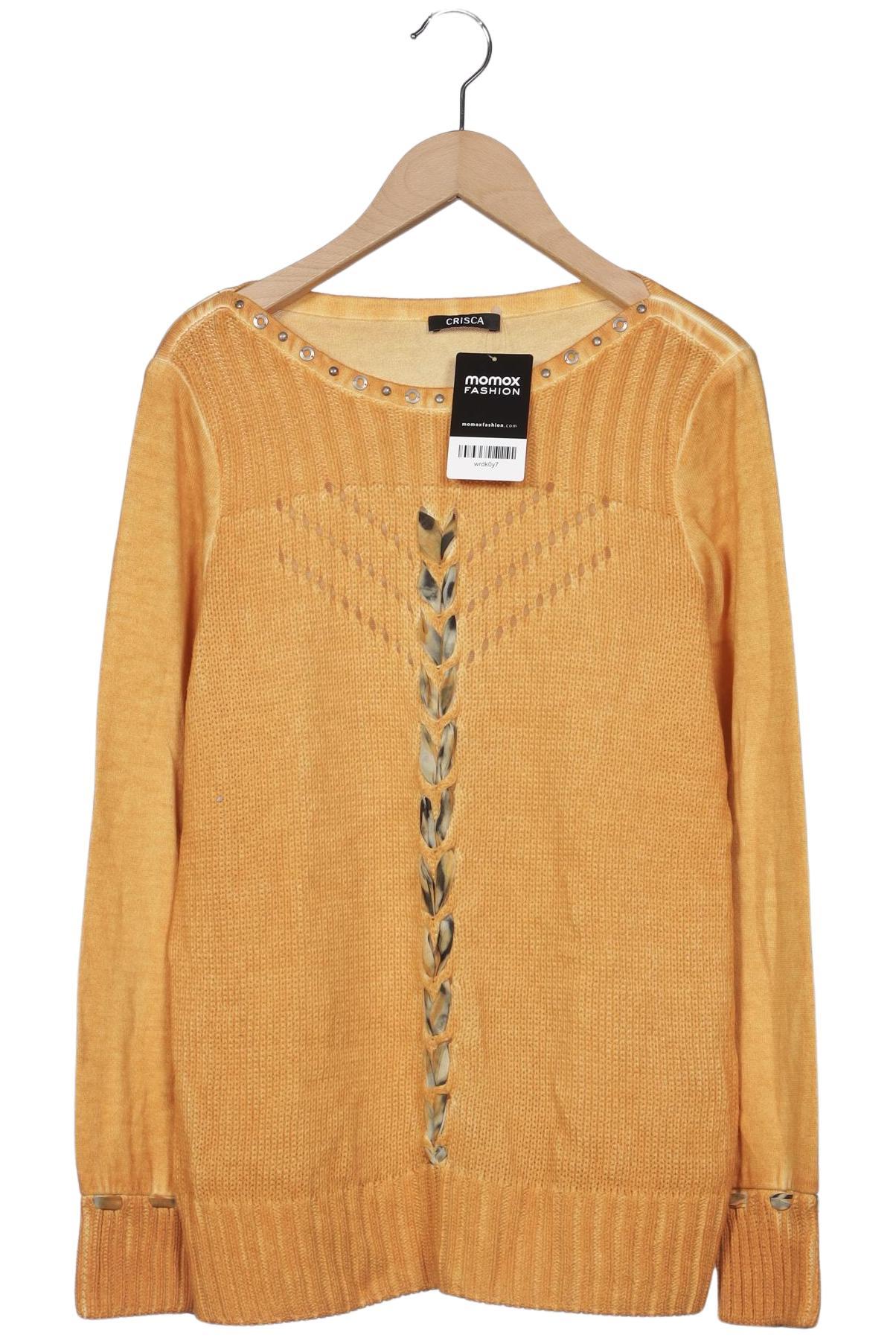 

Crisca Damen Pullover, gelb, Gr. 36