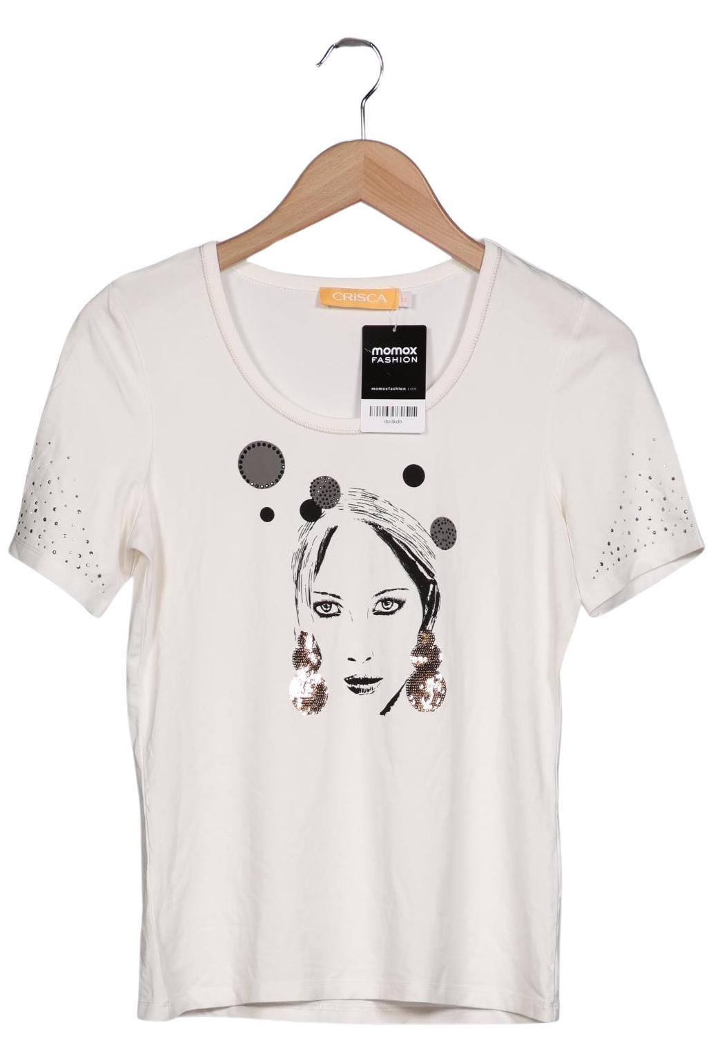 

Crisca Damen T-Shirt, cremeweiß, Gr. 34