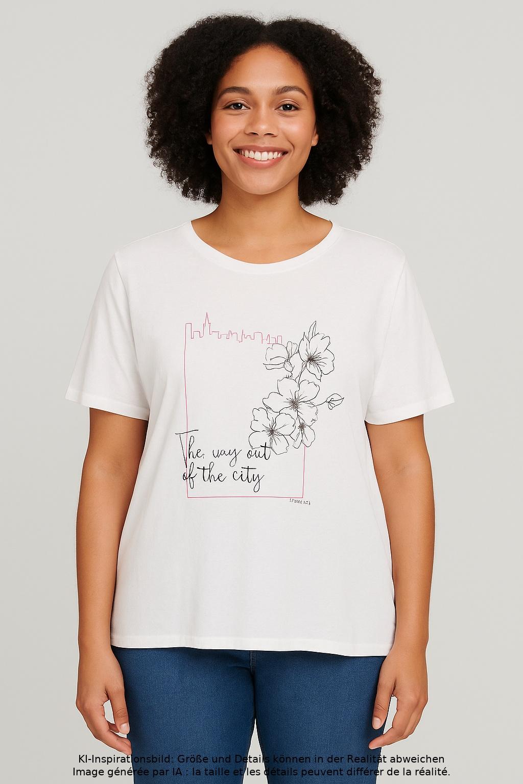 

Cross Jeans Damen T-Shirt, weiß, Gr. 44