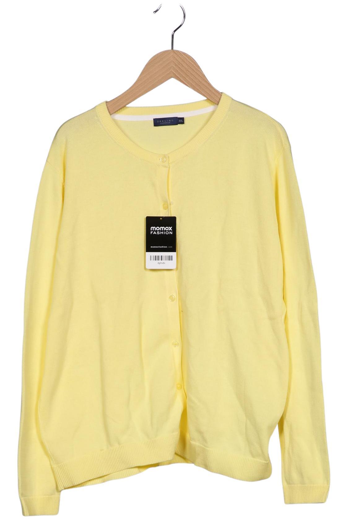 

darling harbour Damen Strickjacke, gelb, Gr. 46