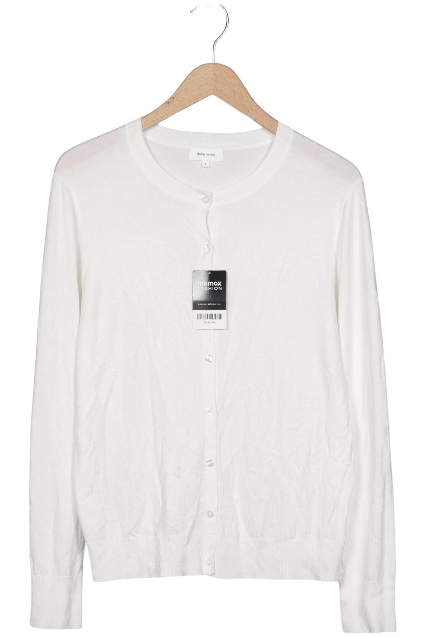 

darling harbour Damen Strickjacke, weiß, Gr. 42