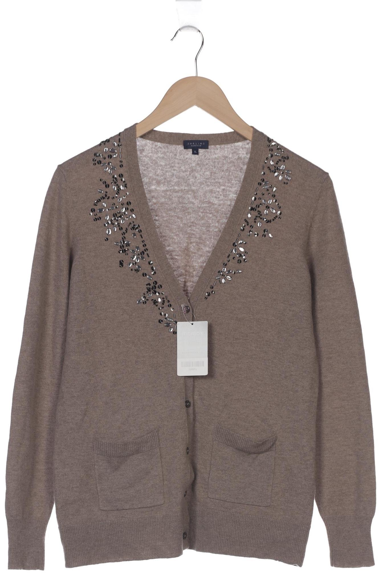 

darling harbour Damen Strickjacke, braun, Gr. 44