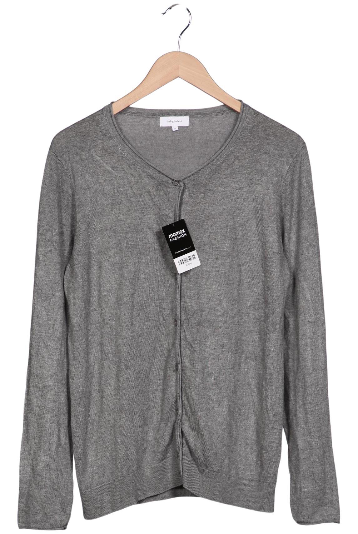 

darling harbour Damen Strickjacke, grau, Gr. 38