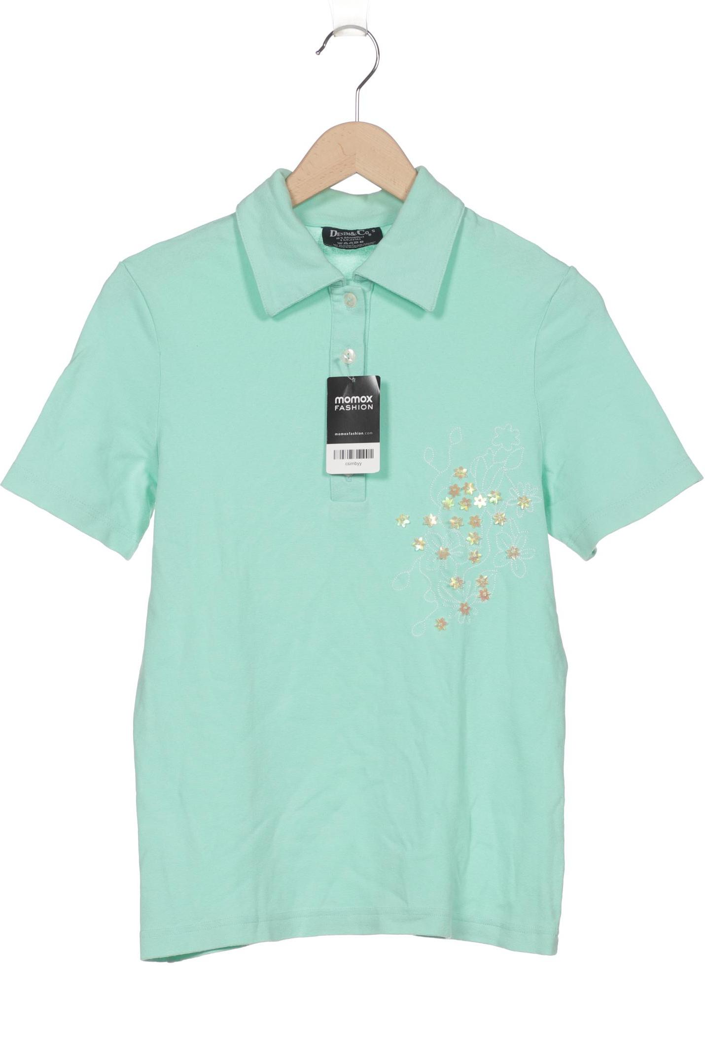 

Denim & Co. Damen Poloshirt, hellgrün, Gr. 36