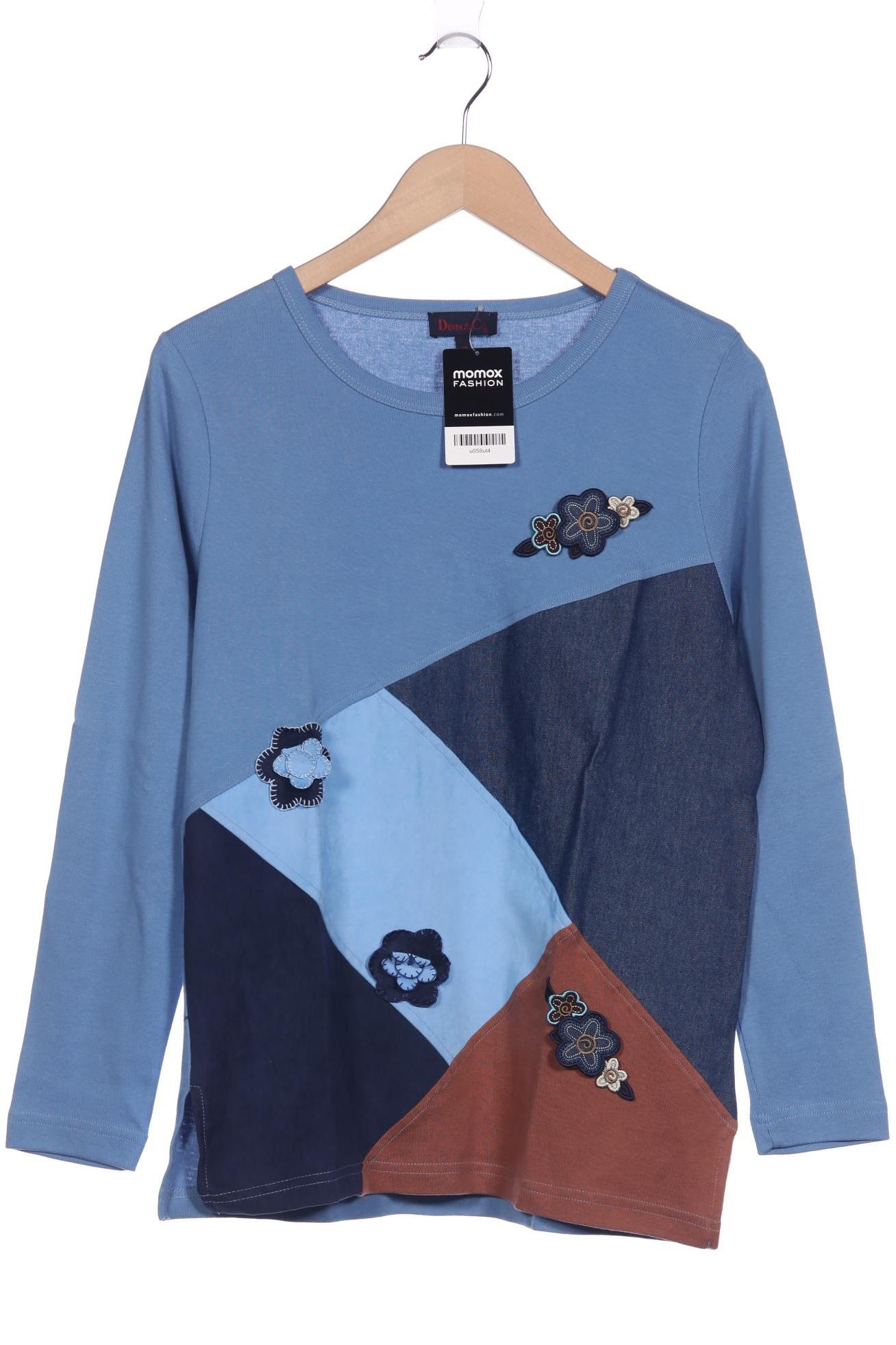 

Denim & Co. Damen Langarmshirt, blau, Gr. 38