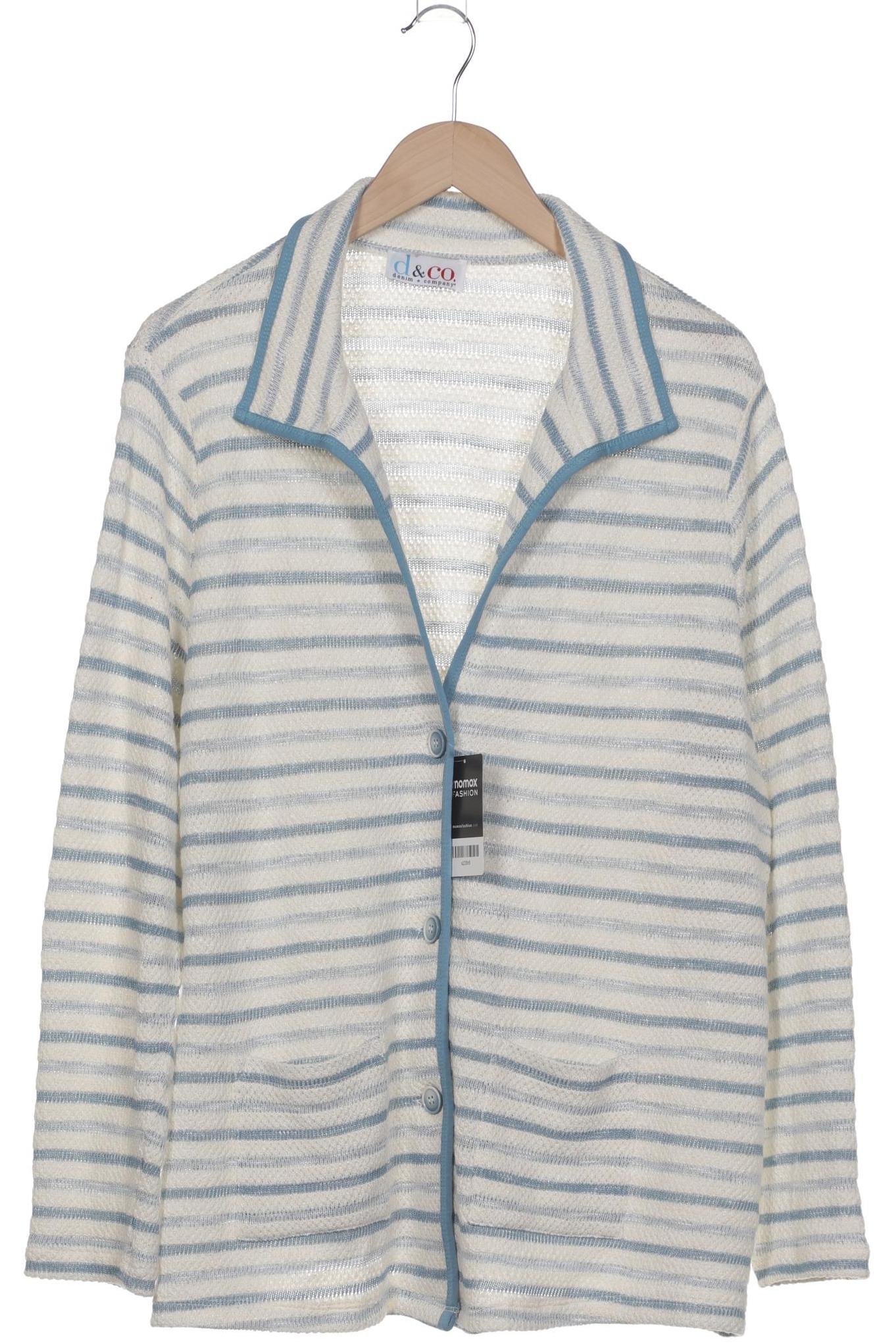 

Denim & Co. Damen Strickjacke, weiß, Gr. 50