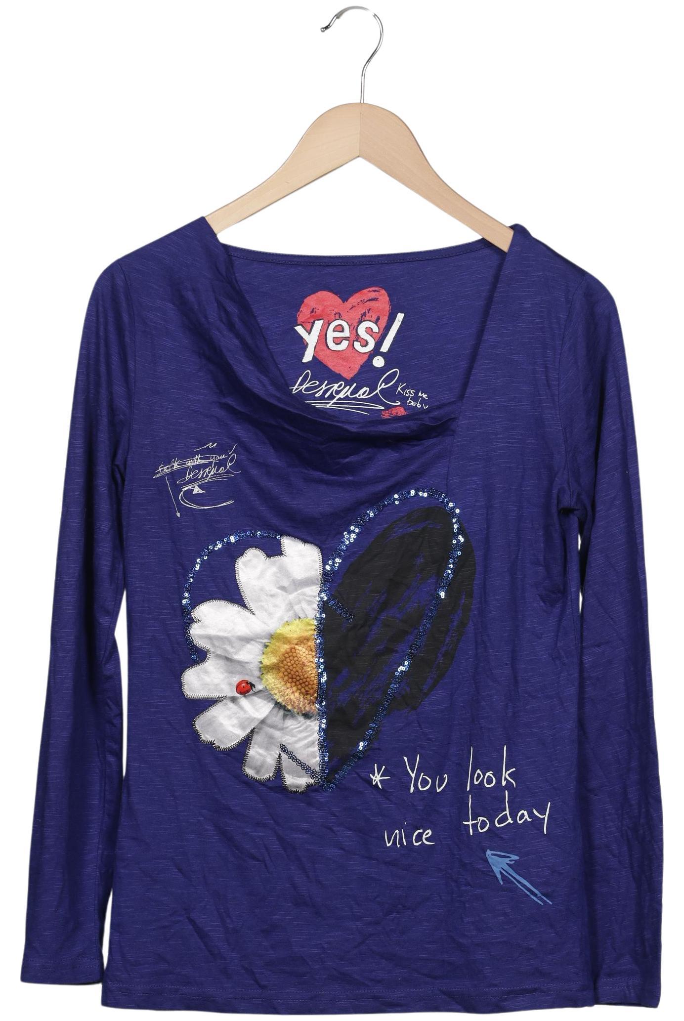 

Desigual Damen Langarmshirt, marineblau, Gr. 38