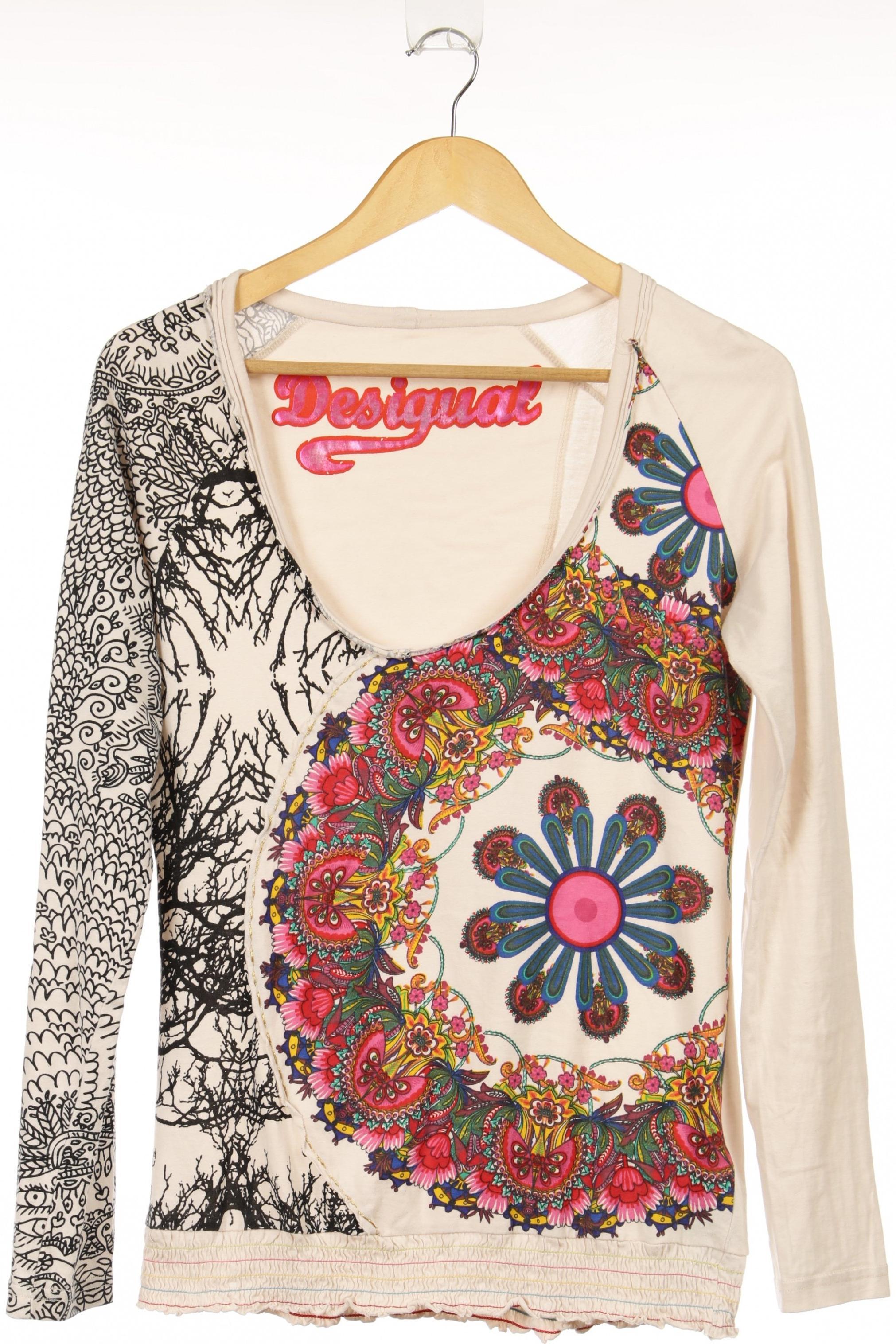 

Desigual Damen Langarmshirt, beige, Gr.