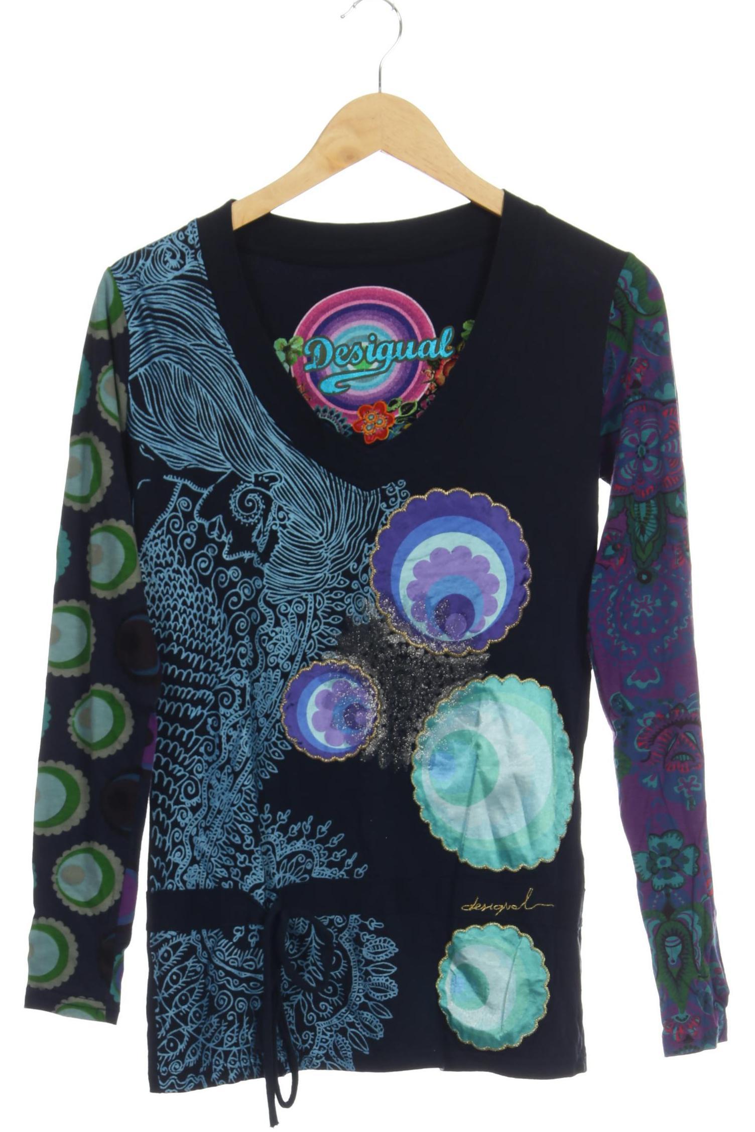 

Desigual Damen Langarmshirt, blau, Gr.