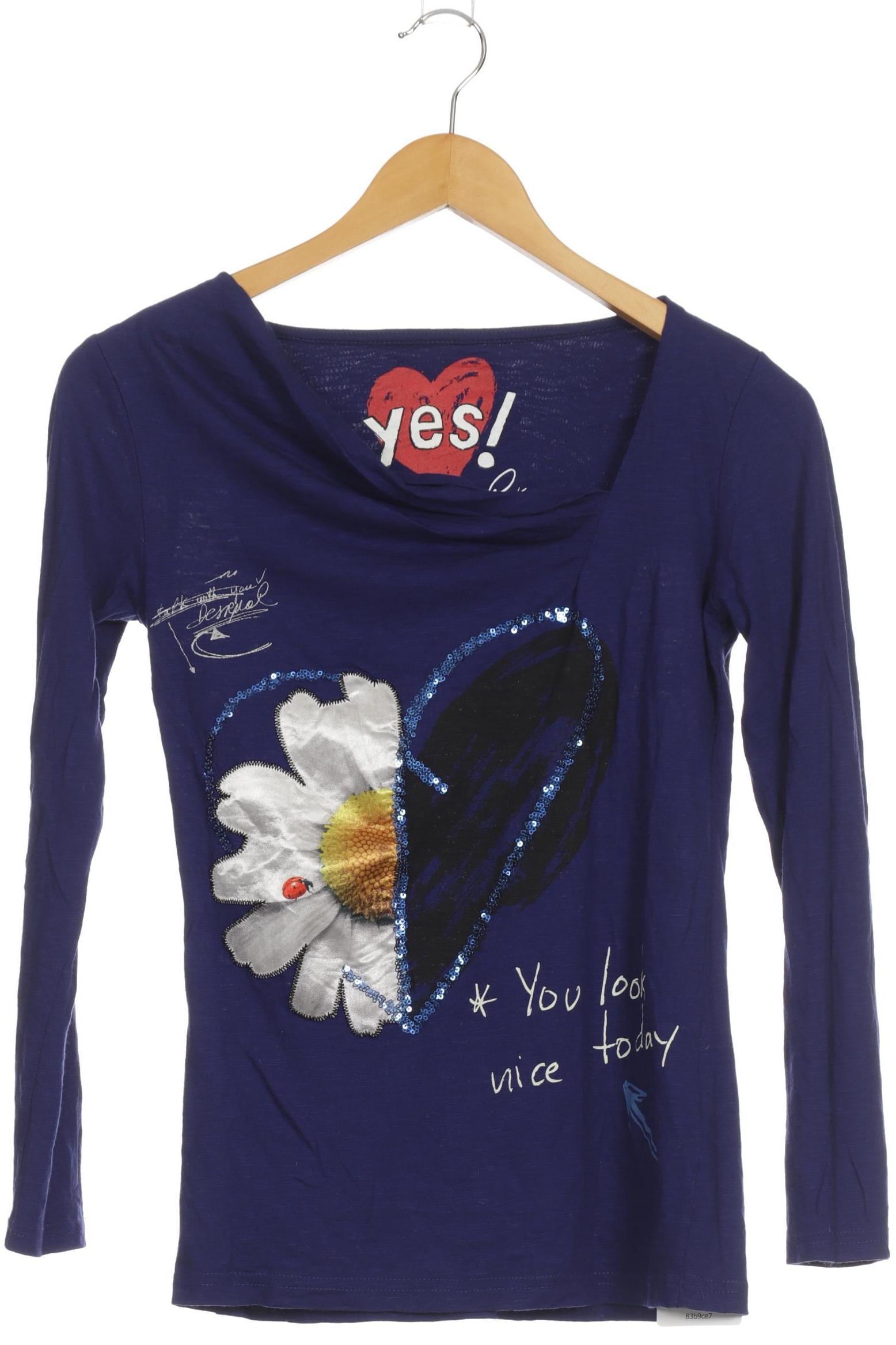 

Desigual Damen Langarmshirt, blau, Gr. 34