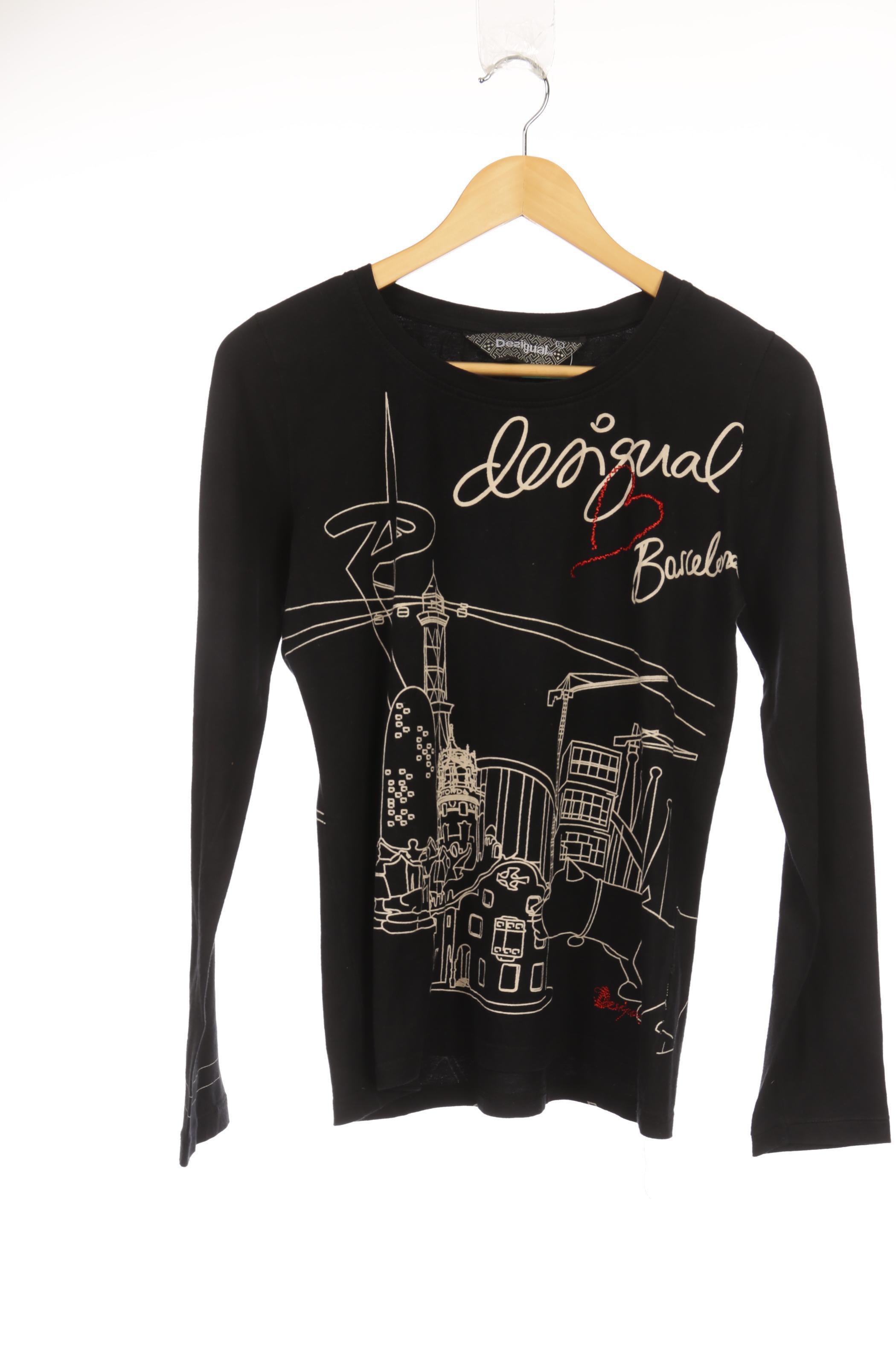 

Desigual Damen Langarmshirt, schwarz, Gr.