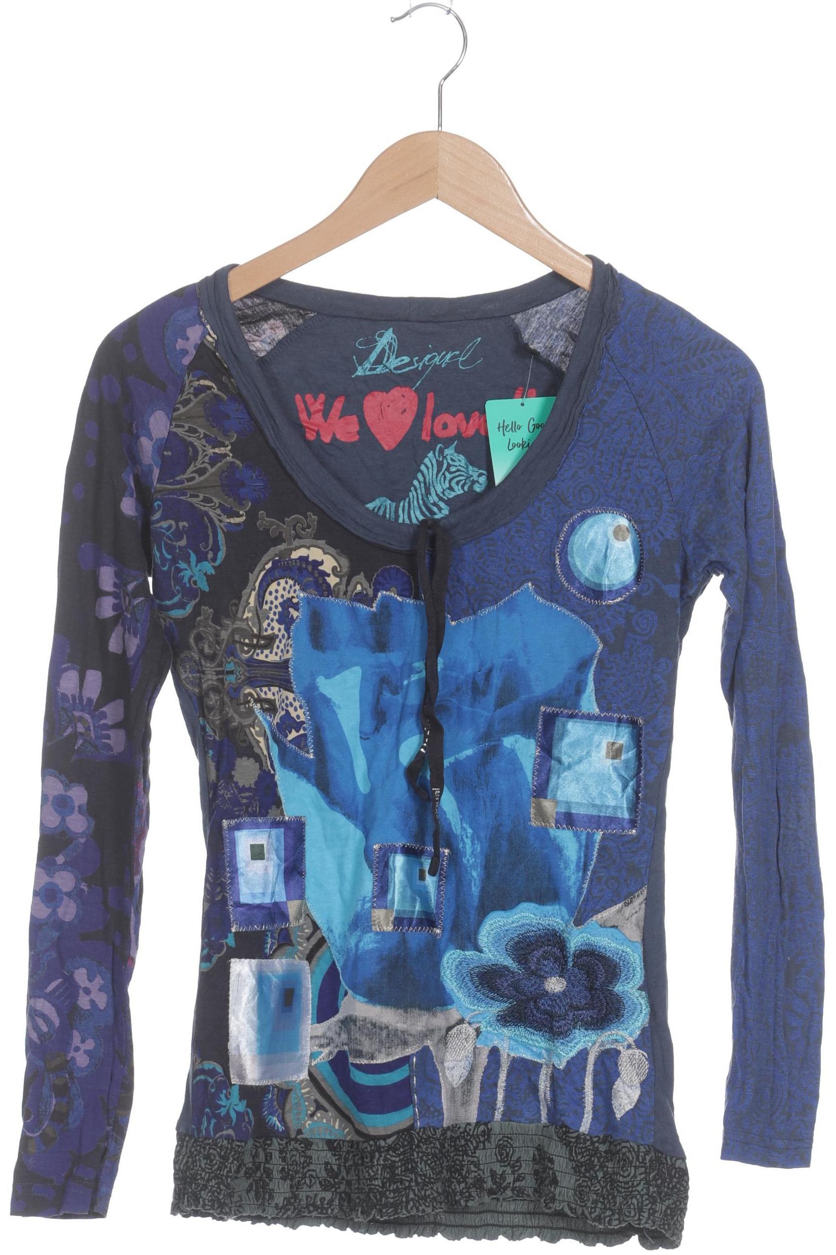 

Desigual Damen Langarmshirt, blau, Gr. 36