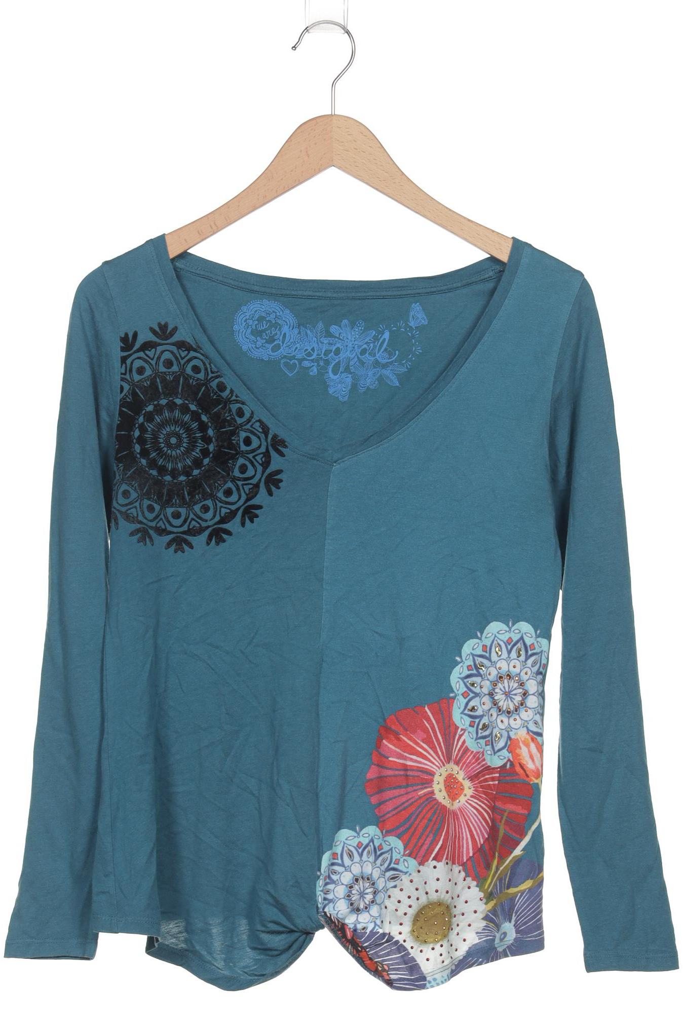 

Desigual Damen Langarmshirt, türkis, Gr. 38