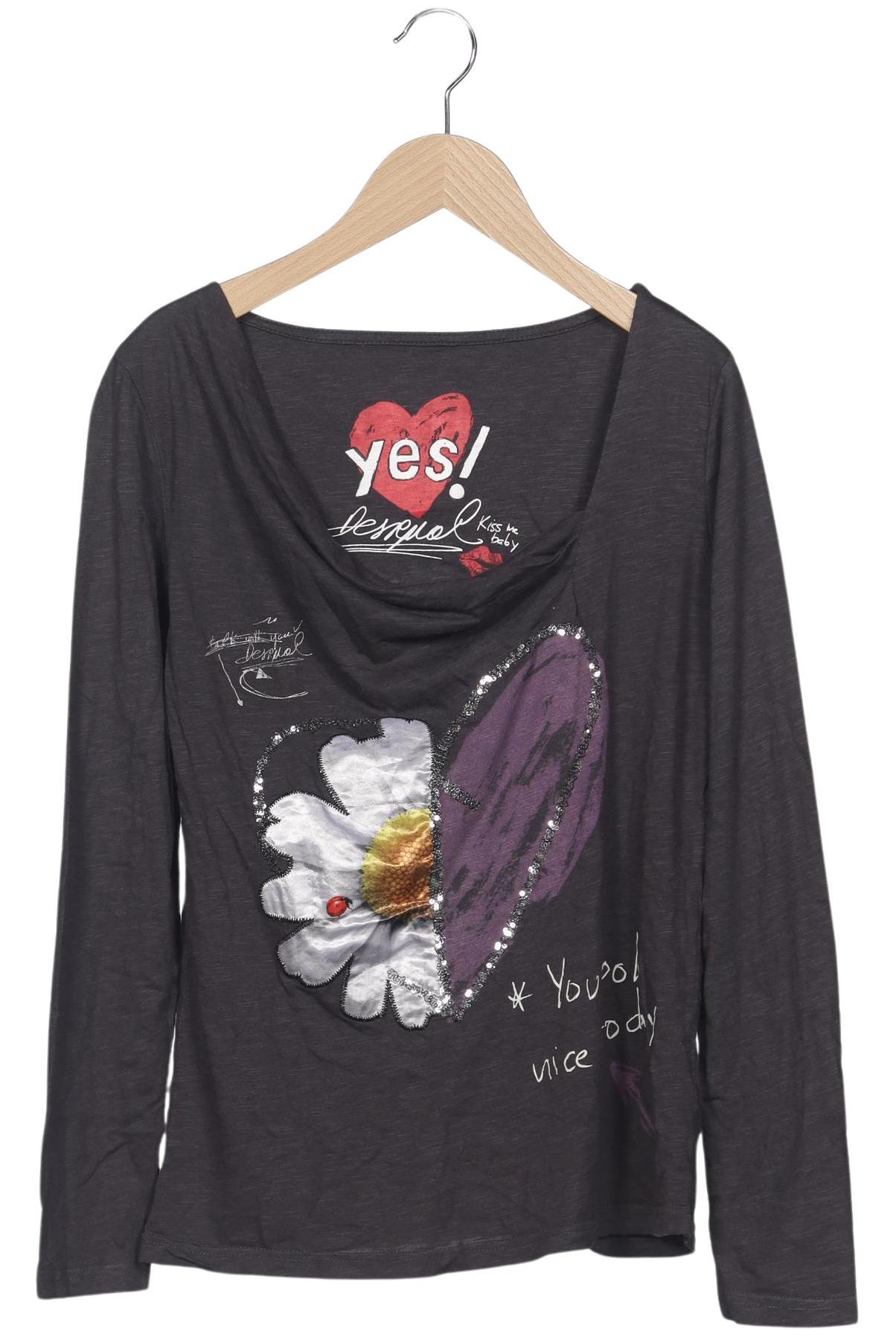 

Desigual Damen Langarmshirt, grau, Gr. 38