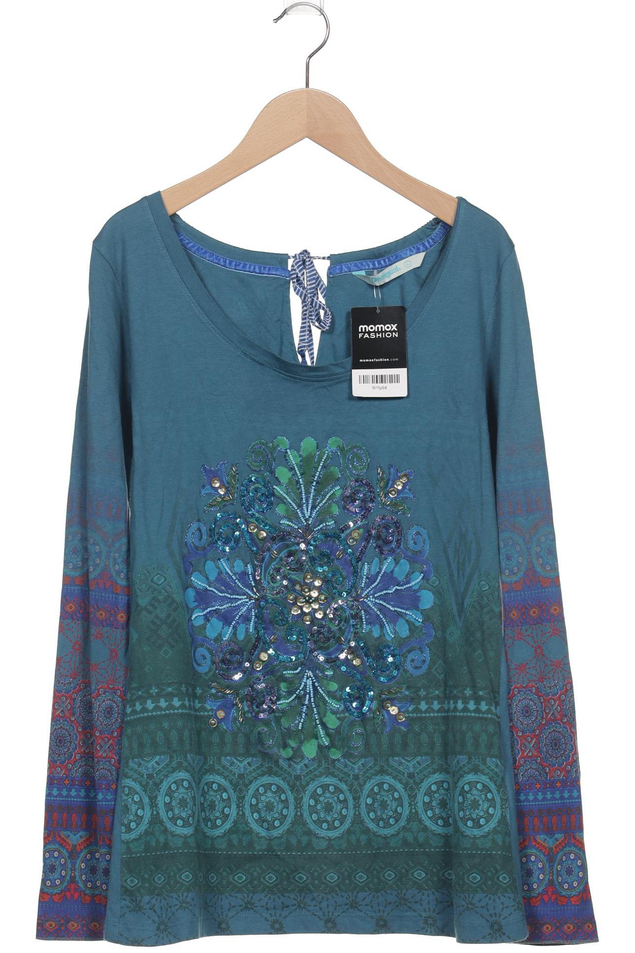 

Desigual Damen Langarmshirt, türkis, Gr. 42