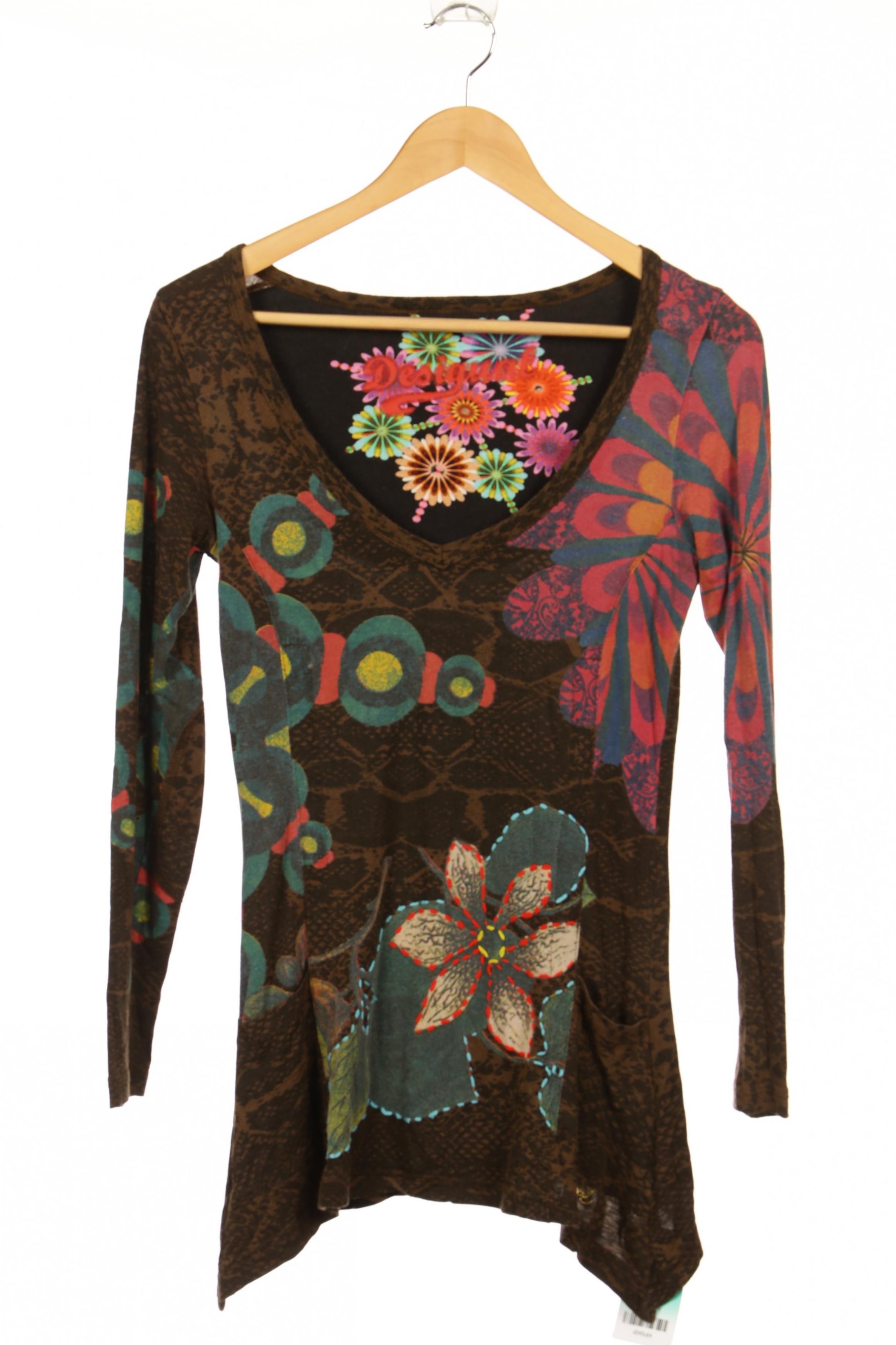 

Desigual Damen Langarmshirt, braun, Gr.
