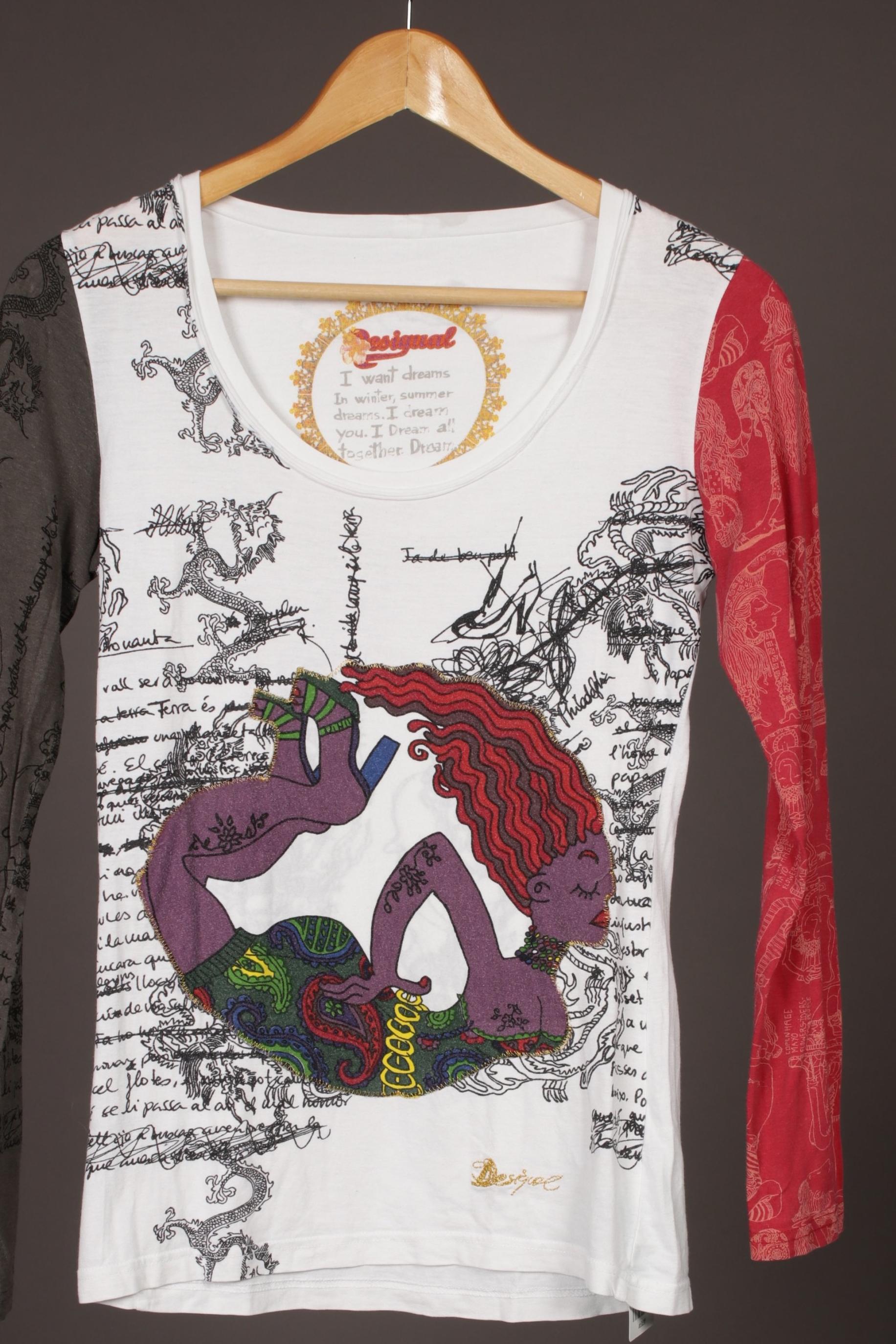 

Desigual Damen Langarmshirt, weiß, Gr.