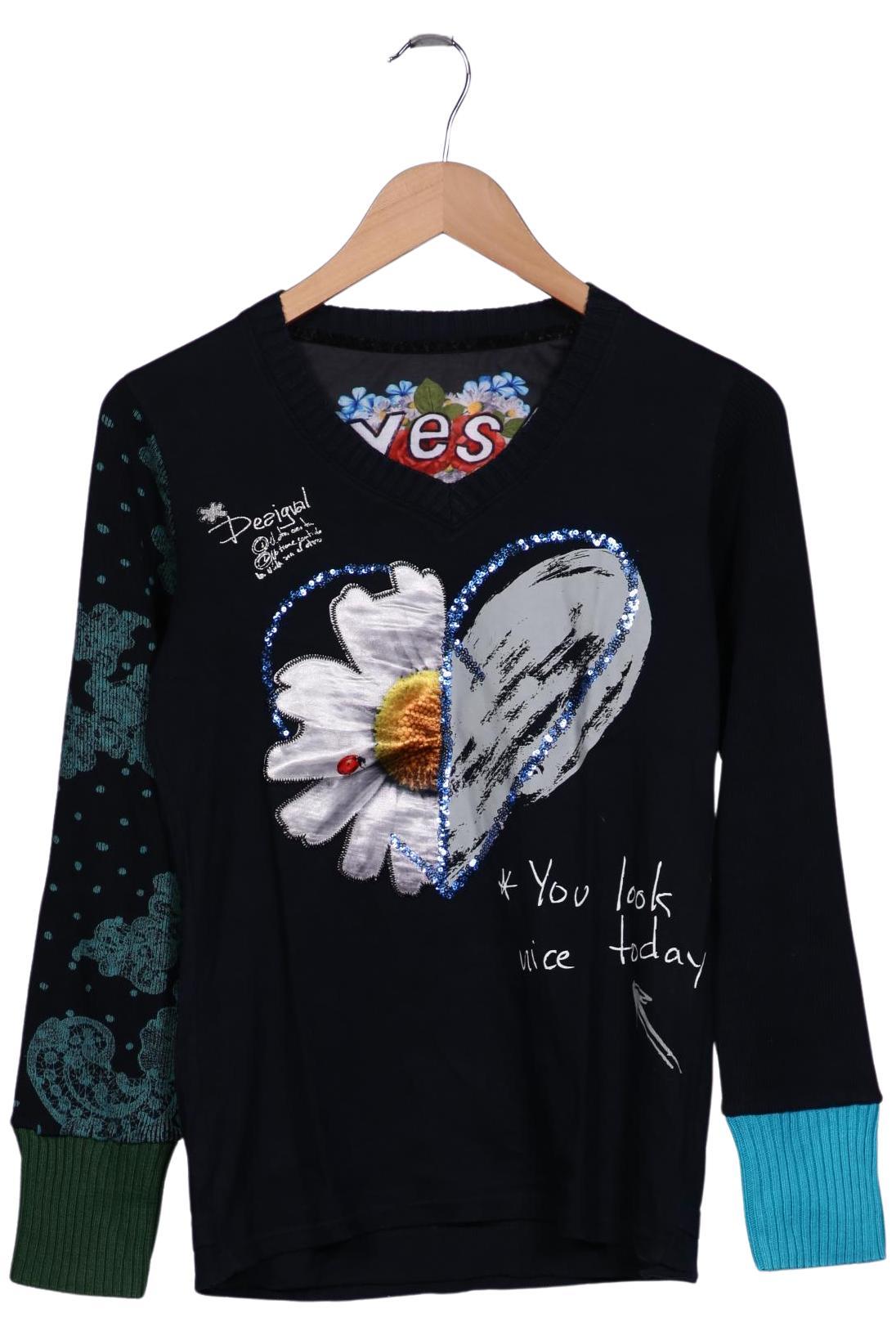 

Desigual Damen Langarmshirt, marineblau, Gr. 38