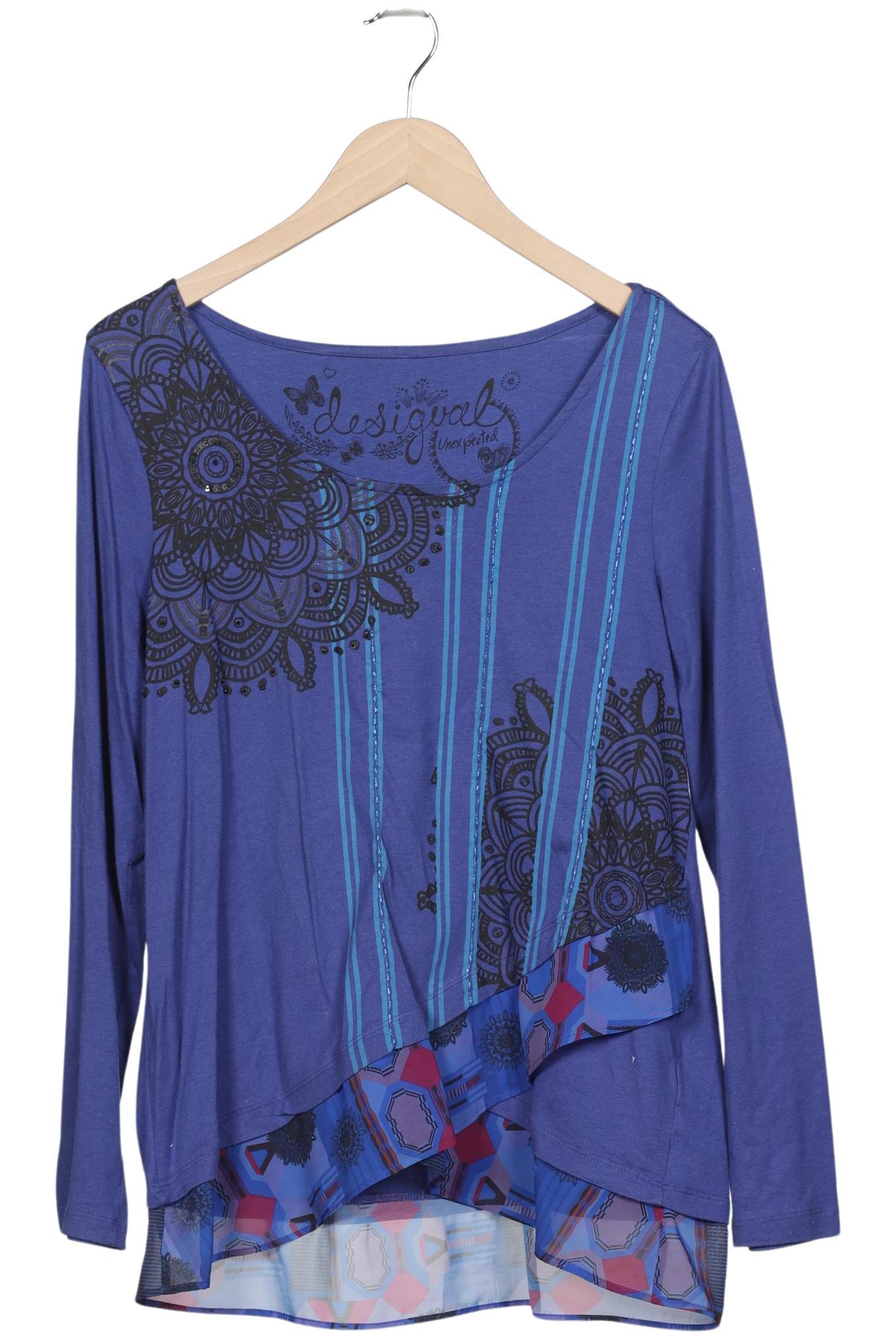 

Desigual Damen Langarmshirt, blau, Gr. 42