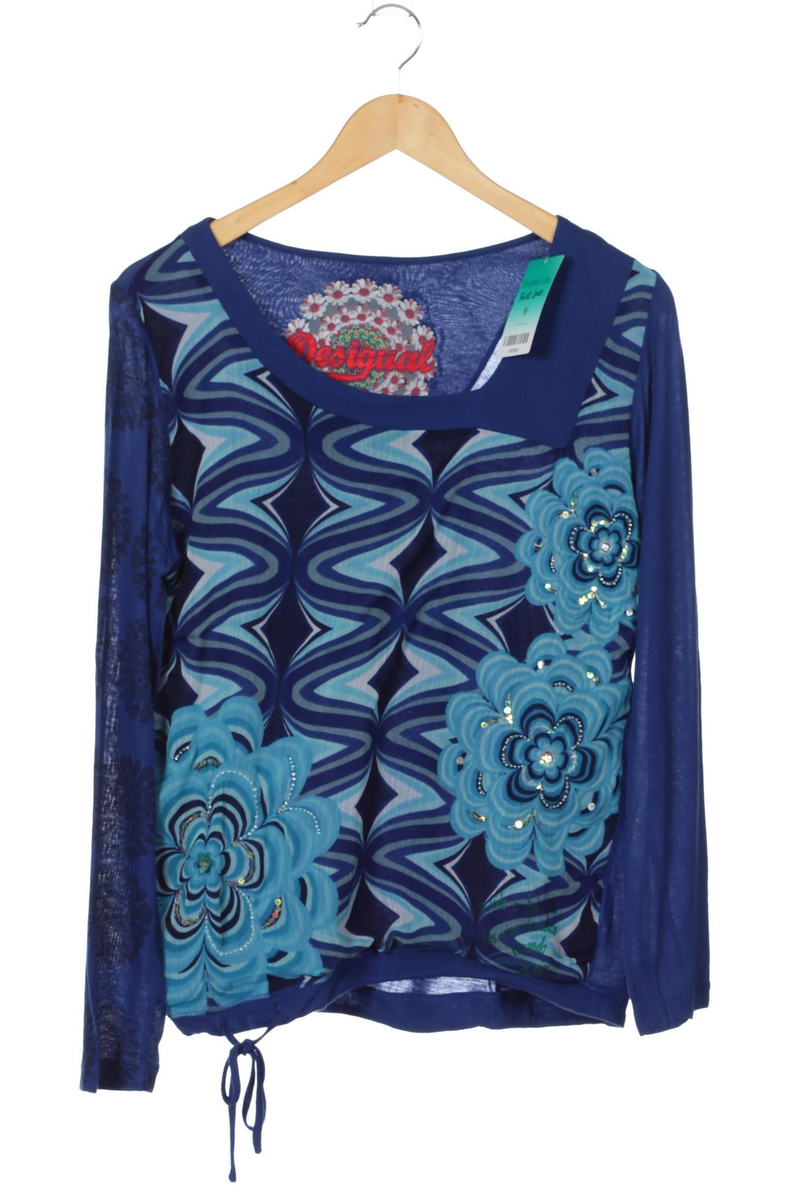 

Desigual Damen Langarmshirt, blau, Gr. 44