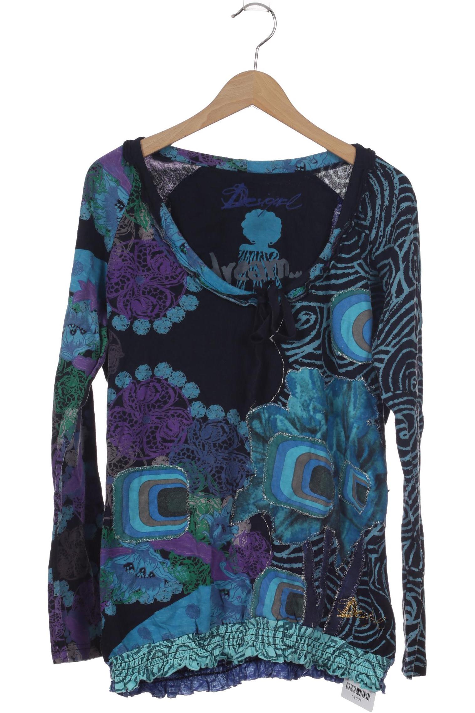 

Desigual Damen Langarmshirt, blau, Gr. 42