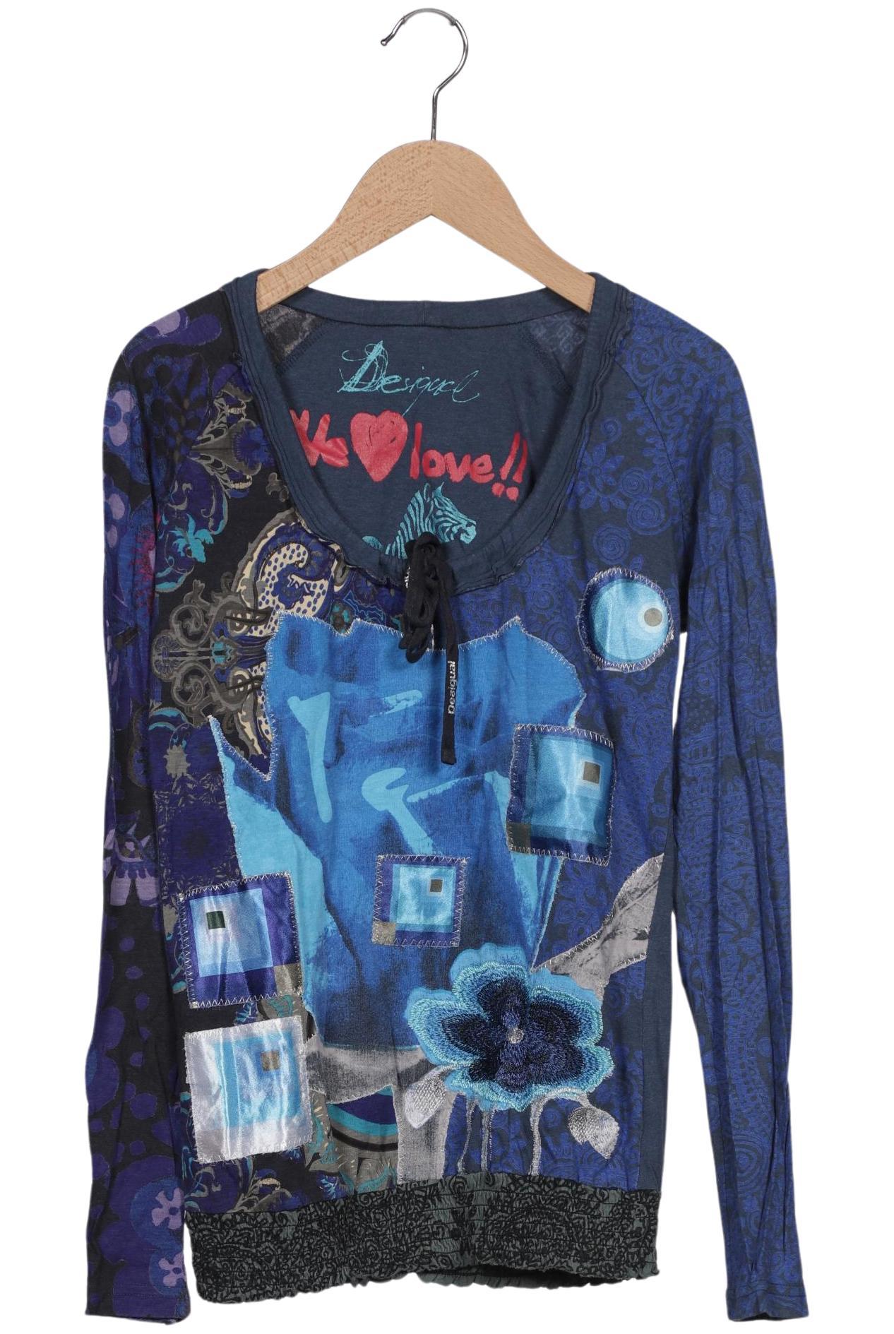 

Desigual Damen Langarmshirt, blau, Gr. 36