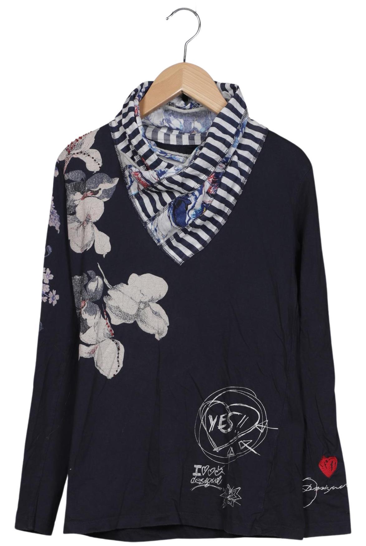 

Desigual Damen Langarmshirt, marineblau, Gr. 34