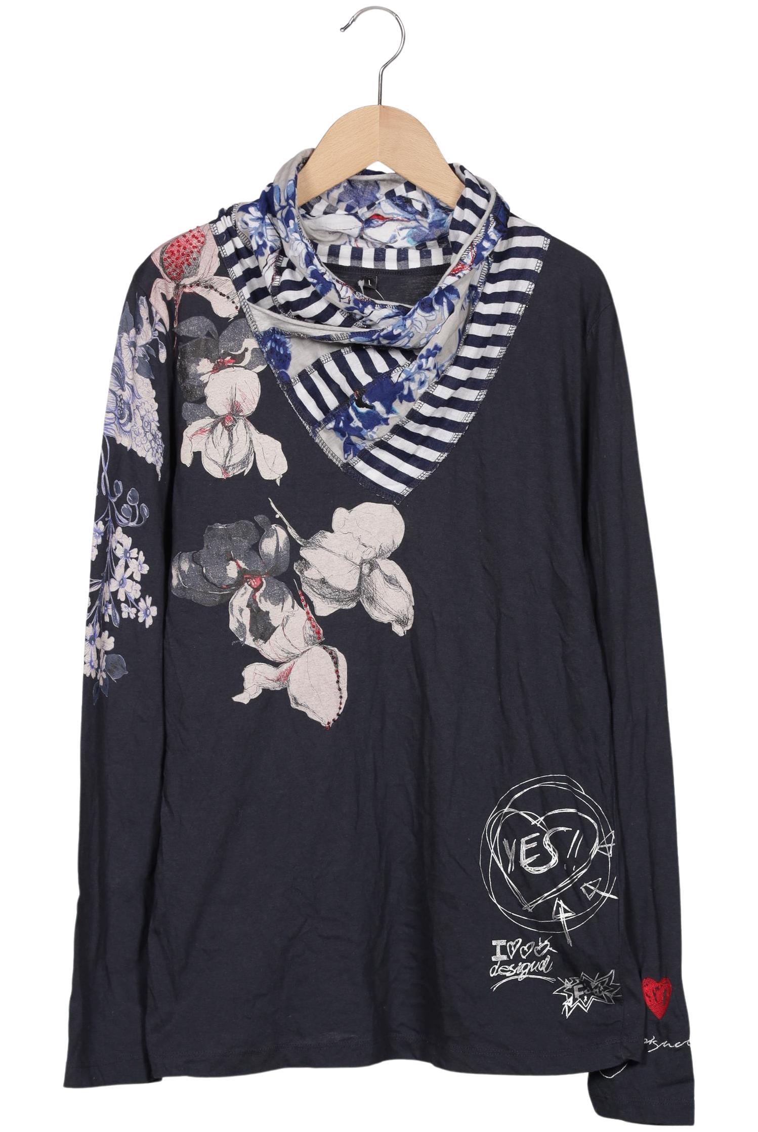 

Desigual Damen Langarmshirt, marineblau, Gr. 42