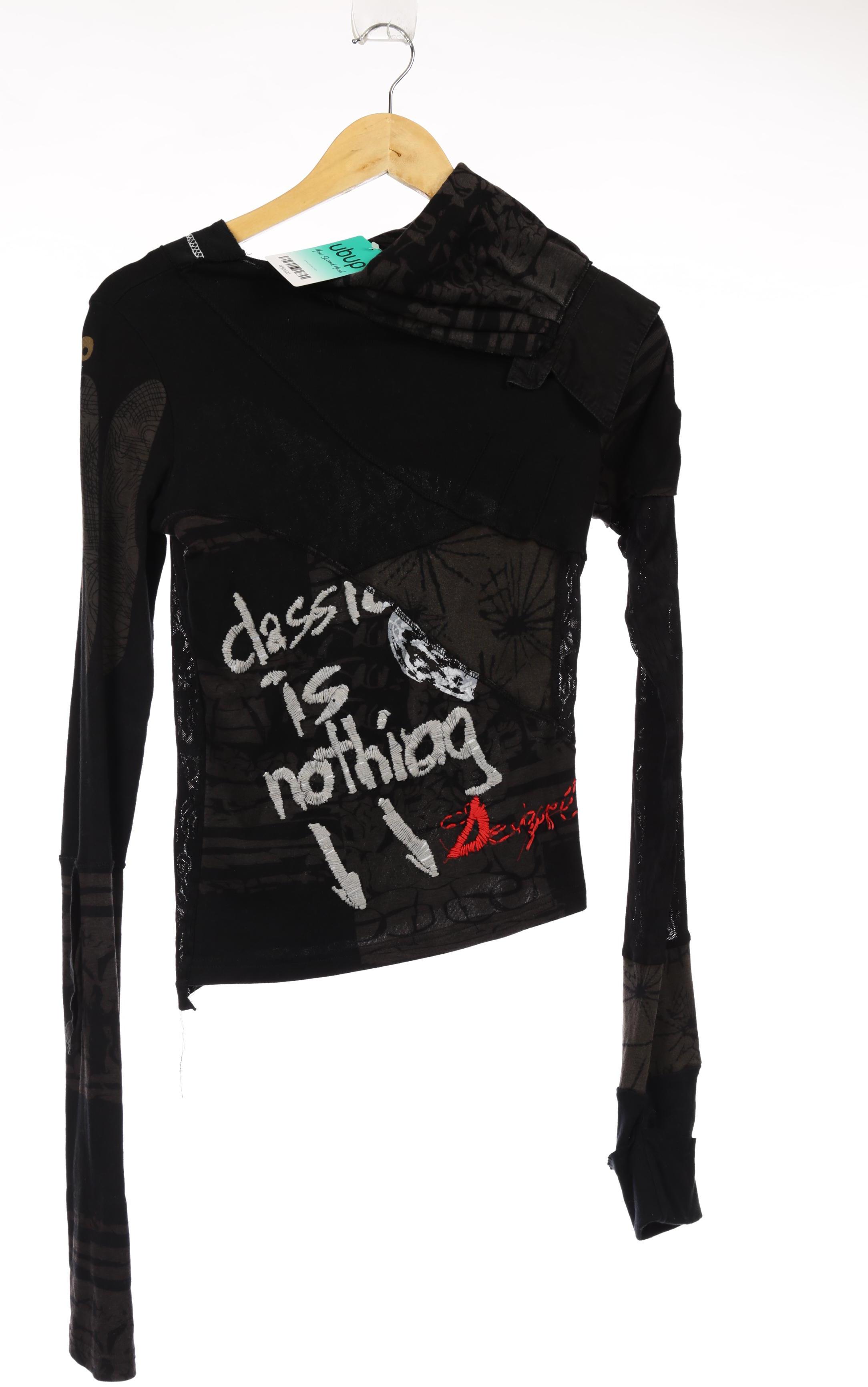 

Desigual Damen Langarmshirt, schwarz, Gr. 36