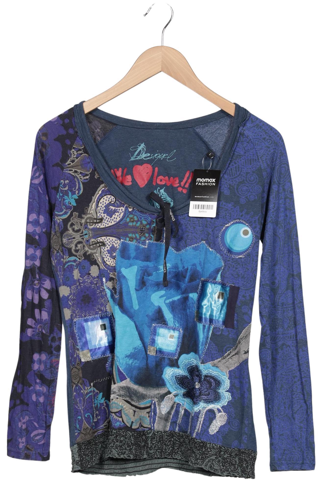 

Desigual Damen Langarmshirt, blau, Gr. 42